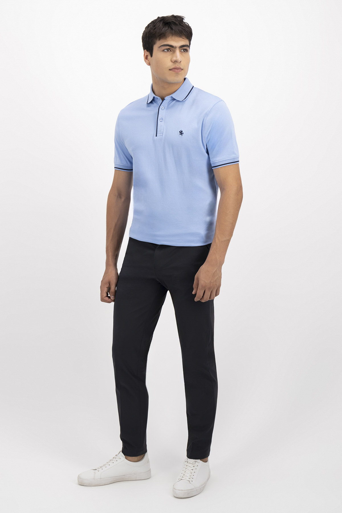 PLAYERA TIPO POLO PREMIUM COTTON CONTEMPORARY FIT LAMBERTI image number 3