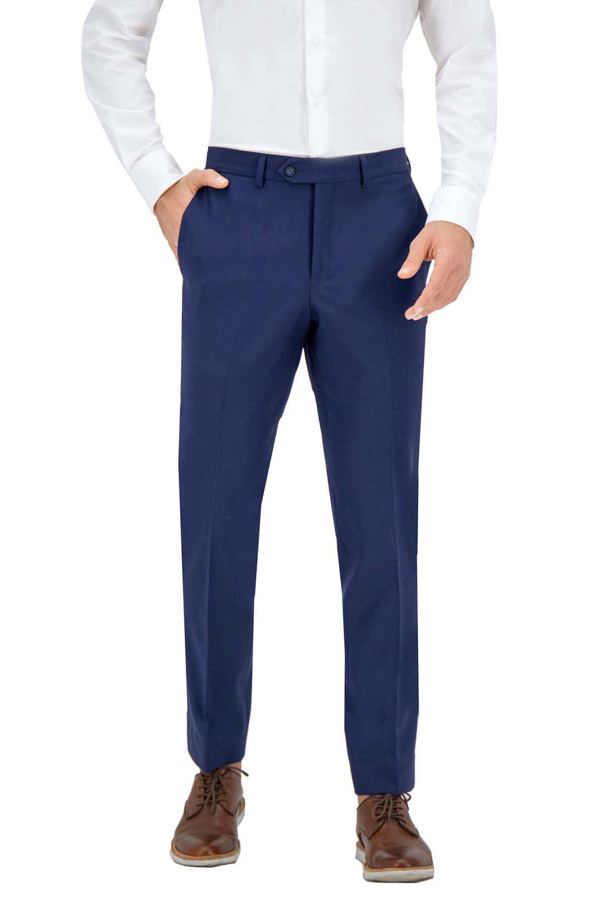PANTALÓN VESTIR AZUL MODERN FIT LAMBERTI image number 0