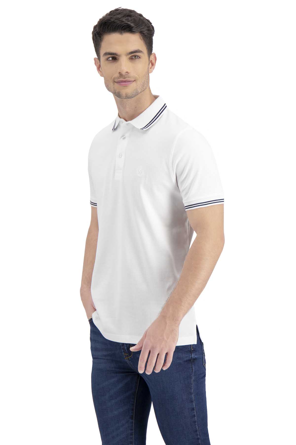 Playera polo blanca hombre sales
