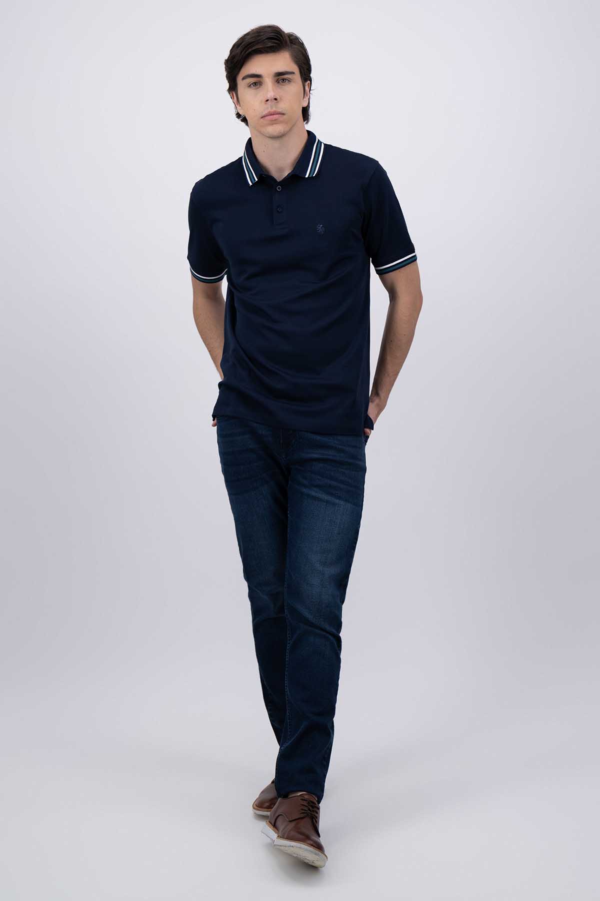 POLO AZUL NAVY CONTEMPORARY FIT LAMBERTI image number 0
