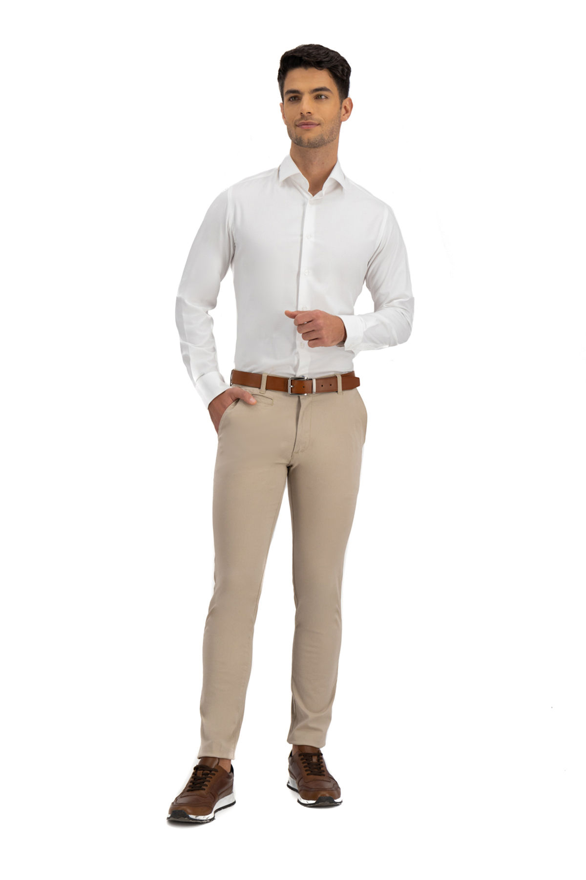 PANTALON SLIM BEIGE SLIM FIT LMENTAL image number 4