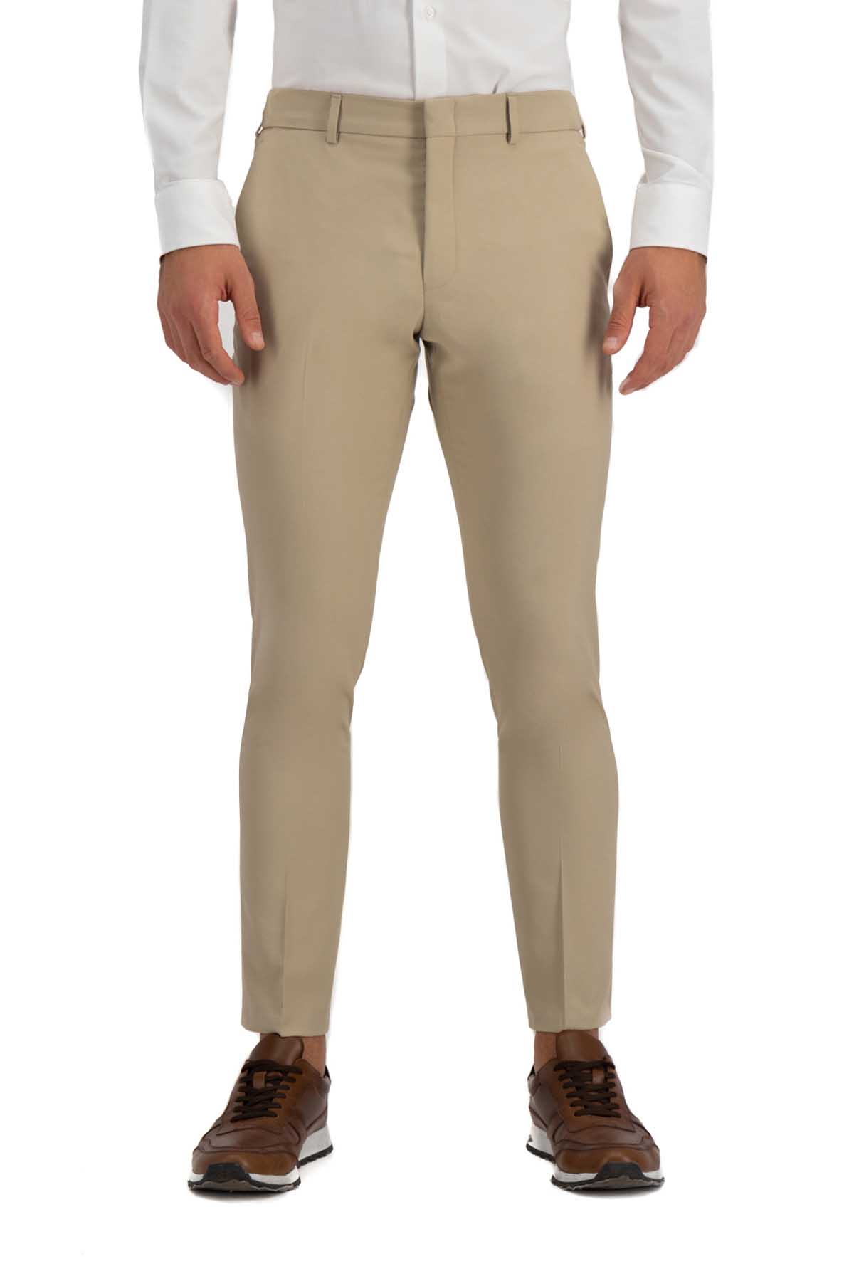 PANTALÓN VESTIR BEIGE SLIM FIT LMENTAL image number 1