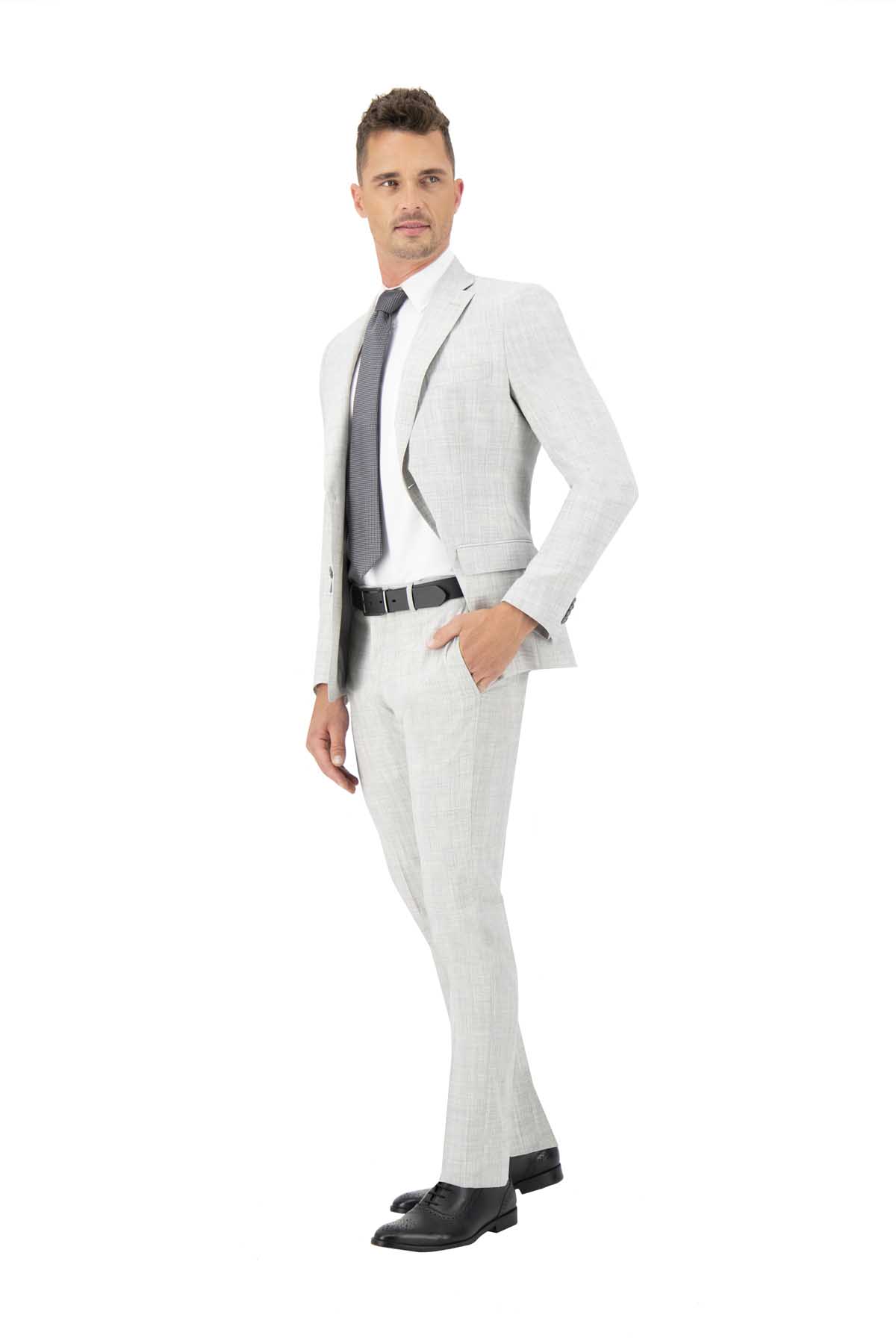 TRAJE GRIS SLIM FIT LAMBERTI image number 0