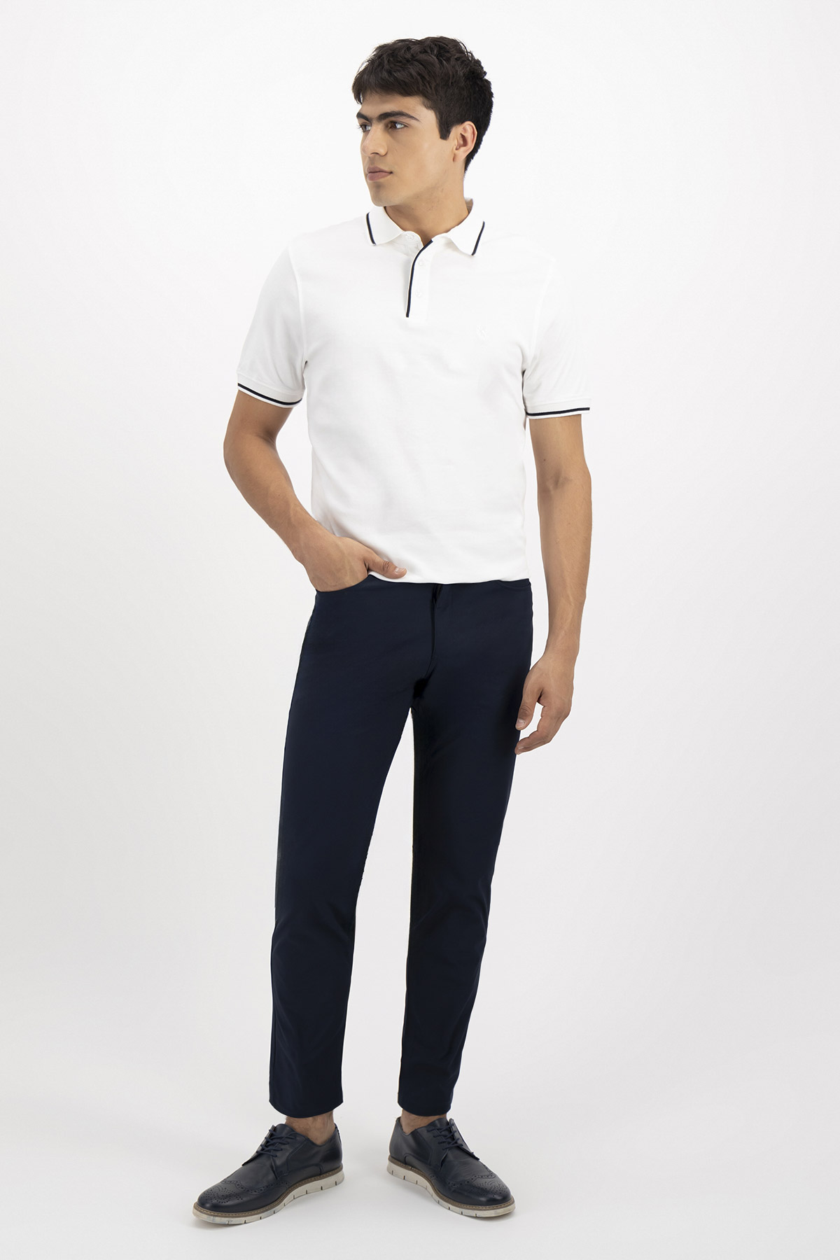 PLAYERA TIPO POLO PREMIUM COTTON CONTEMPORARY FIT LAMBERTI image number 3
