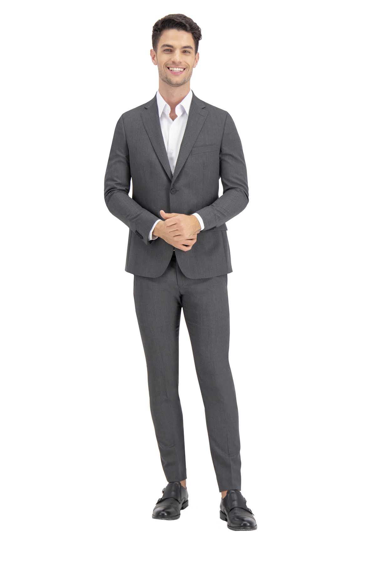 TRAJE GRIS OXFORD SLIM FIT LAMBERTI image number 1