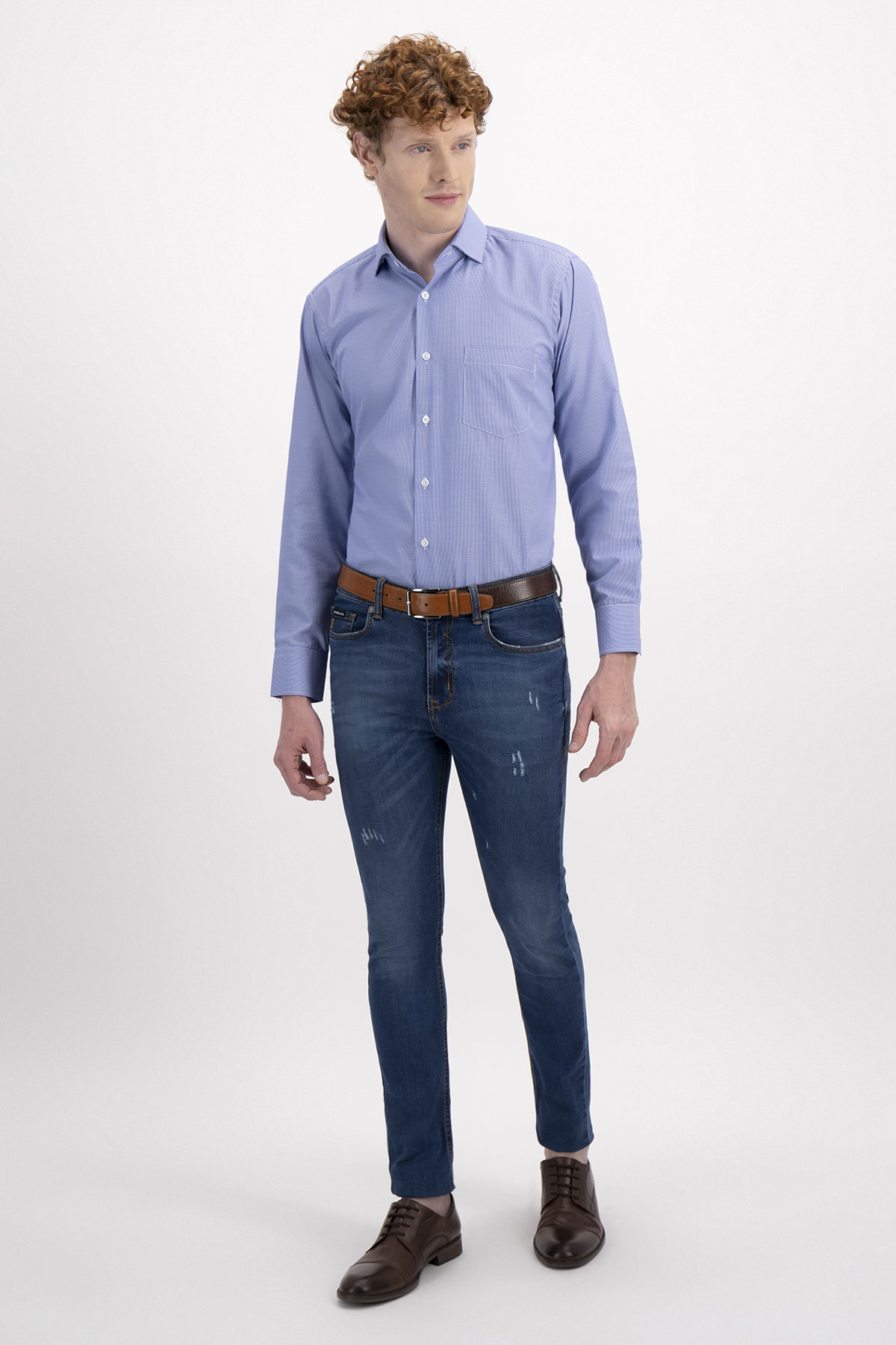 Camisa Formal Contemporary Fit Cotton Blend image number 3