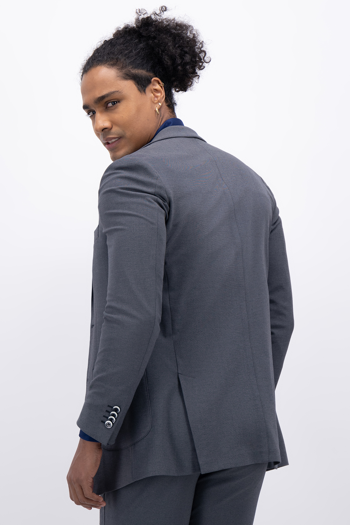 SACO SEPARATE GRIS OXFORD SLIM FIT LMENTAL image number 4