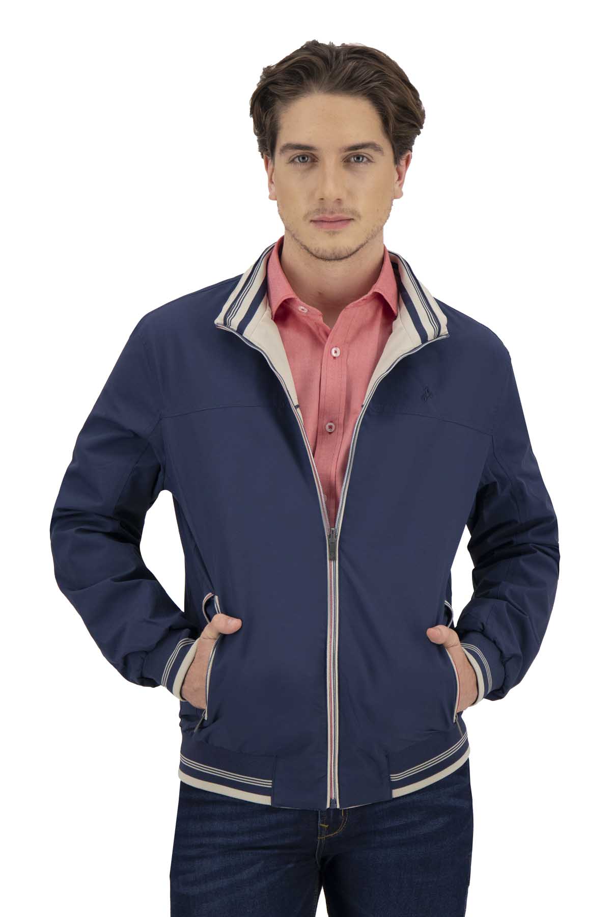 CHAMARRA REVERSIBLE AZUL MARINO CONTEMPORARY FIT ROYALTON image number 0