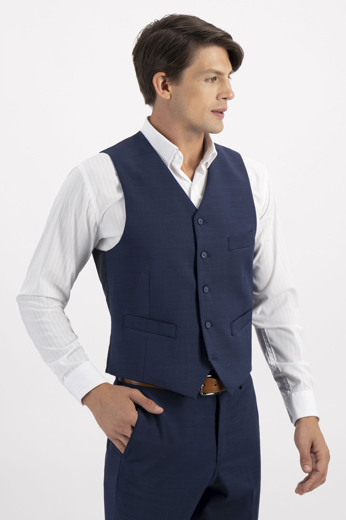 TRAJE TRÍO FRESCO DI LANA CONTEMPORARY FIT LAMBERTI image number 3