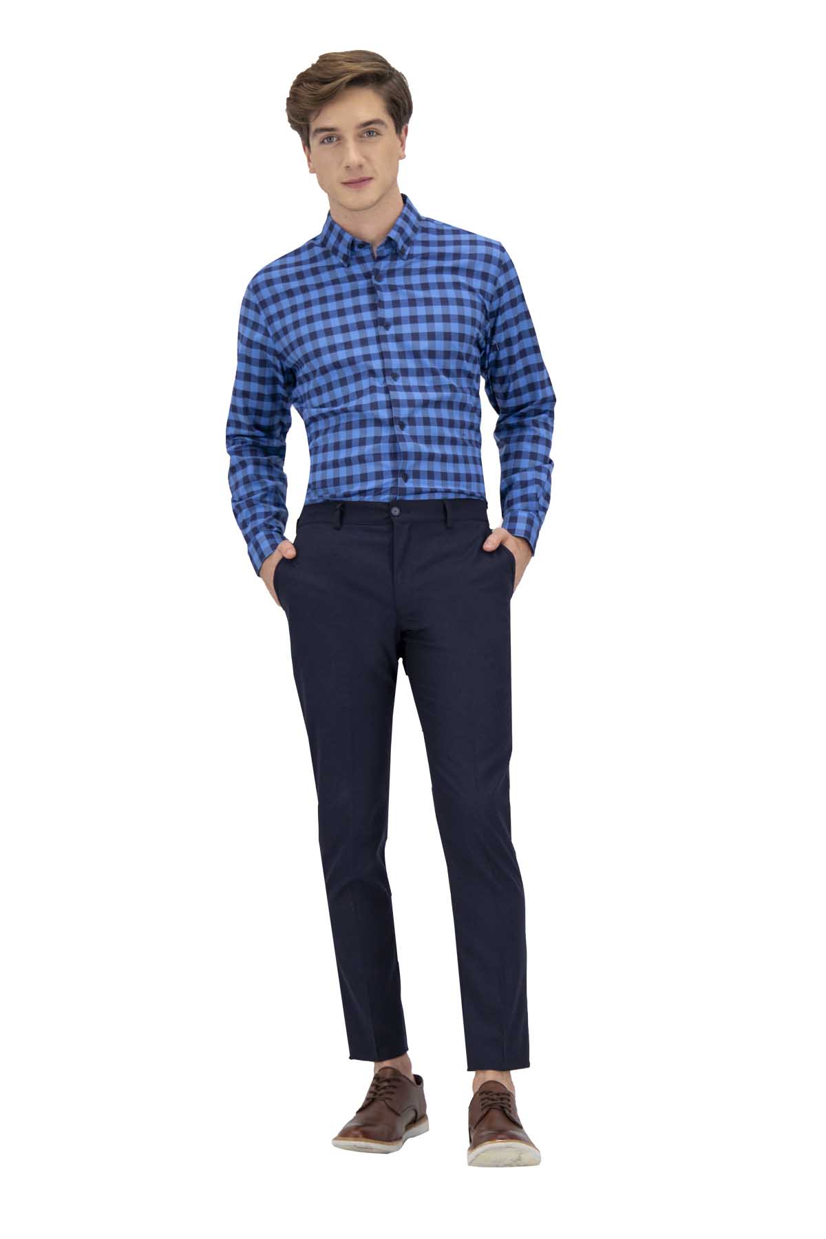 CAMISA CASUAL AZUL REY SLIM FIT LMENTAL image number 4