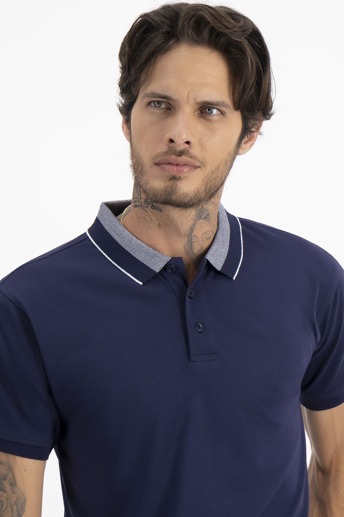 PLAYERA TIPO POLO SLIM FIT LMENTAL image number 1