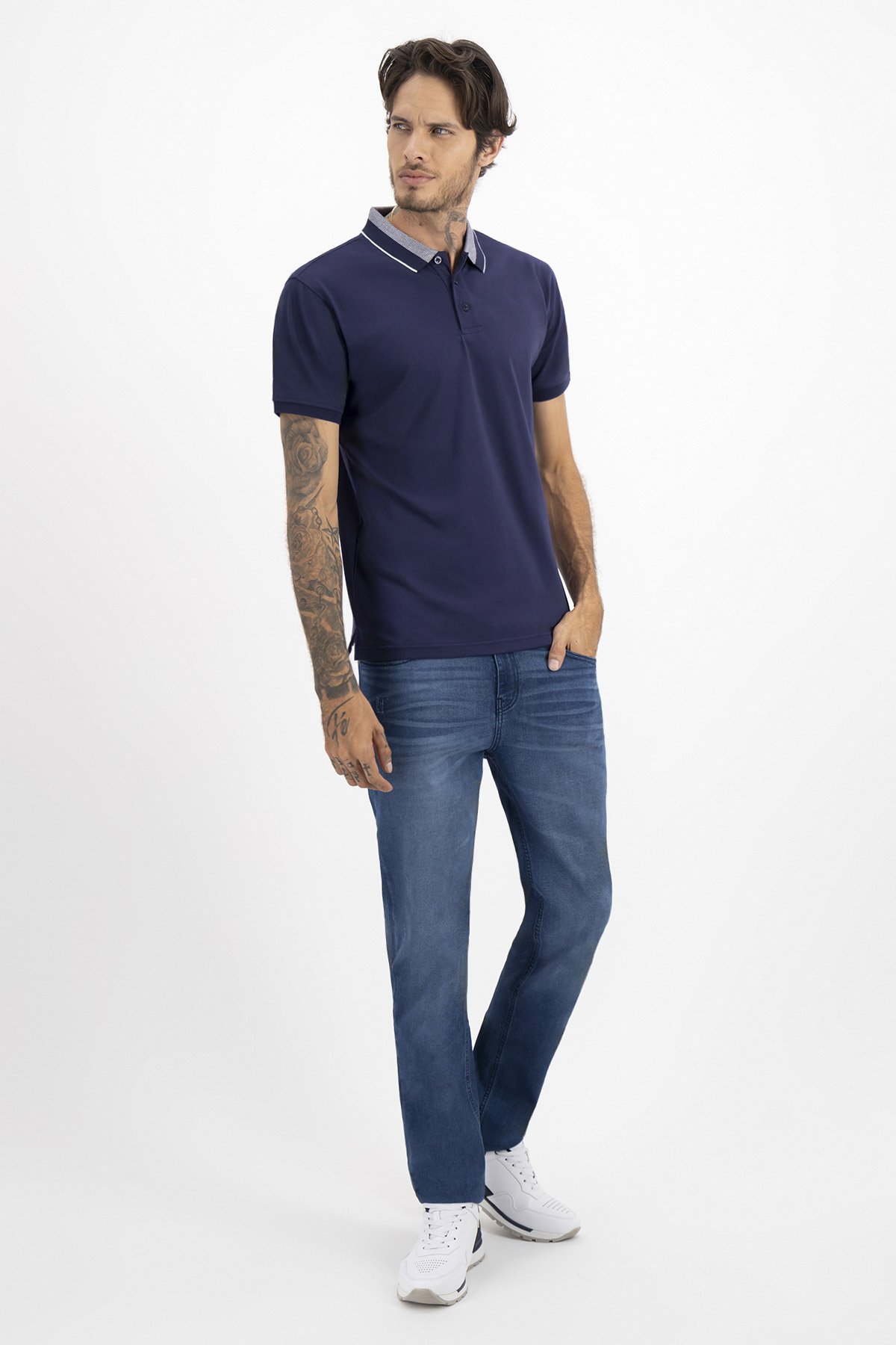 PLAYERA TIPO POLO SLIM FIT LMENTAL image number 2