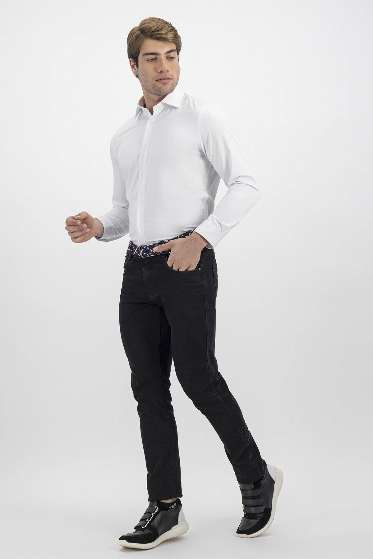 CAMISA VESTIR BAMBOO FIBER BLANCO SLIM FIT LMENTAL