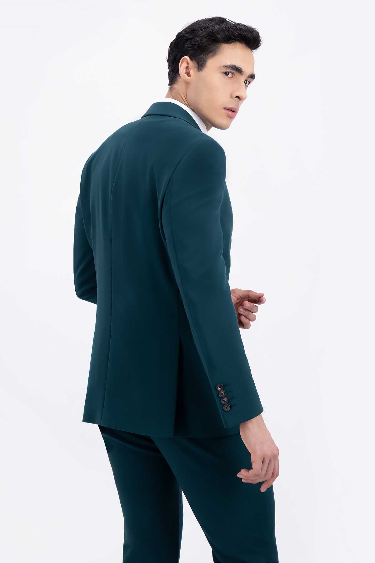 SACO SEPARATE VERDE OBSCURO SLIM FIT LMENTAL image number 2