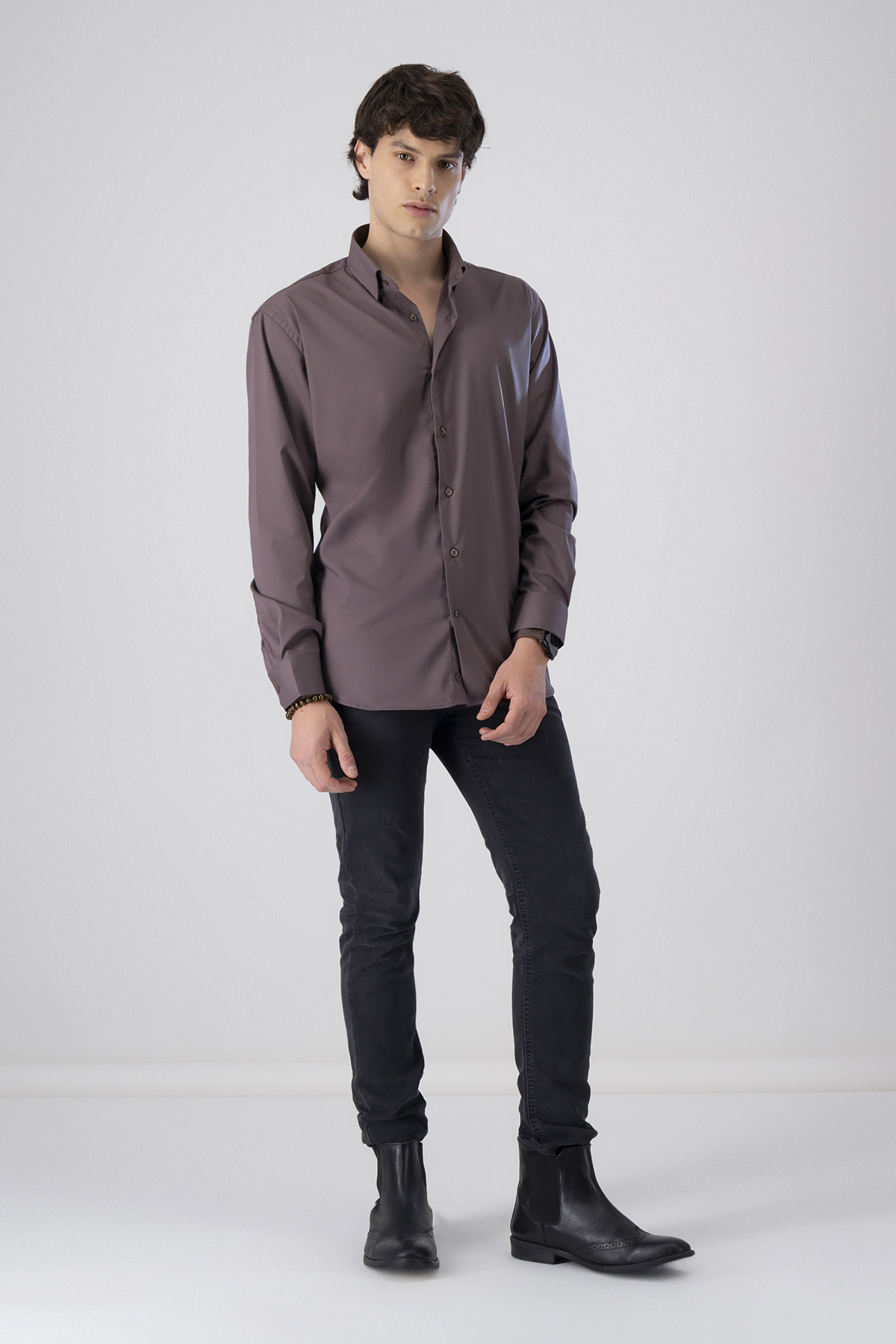 Camisa Formal Milk Touch Slim Fit Lmental