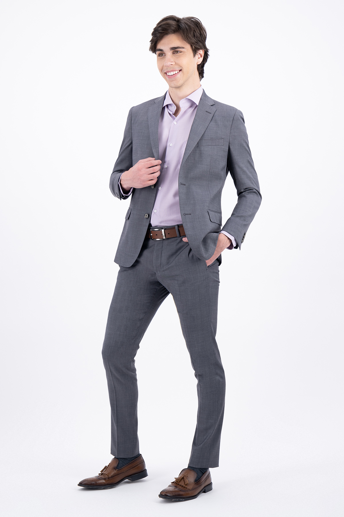 TRAJE COLOR GRIS SLIM FIT LAMBERTI image number 0