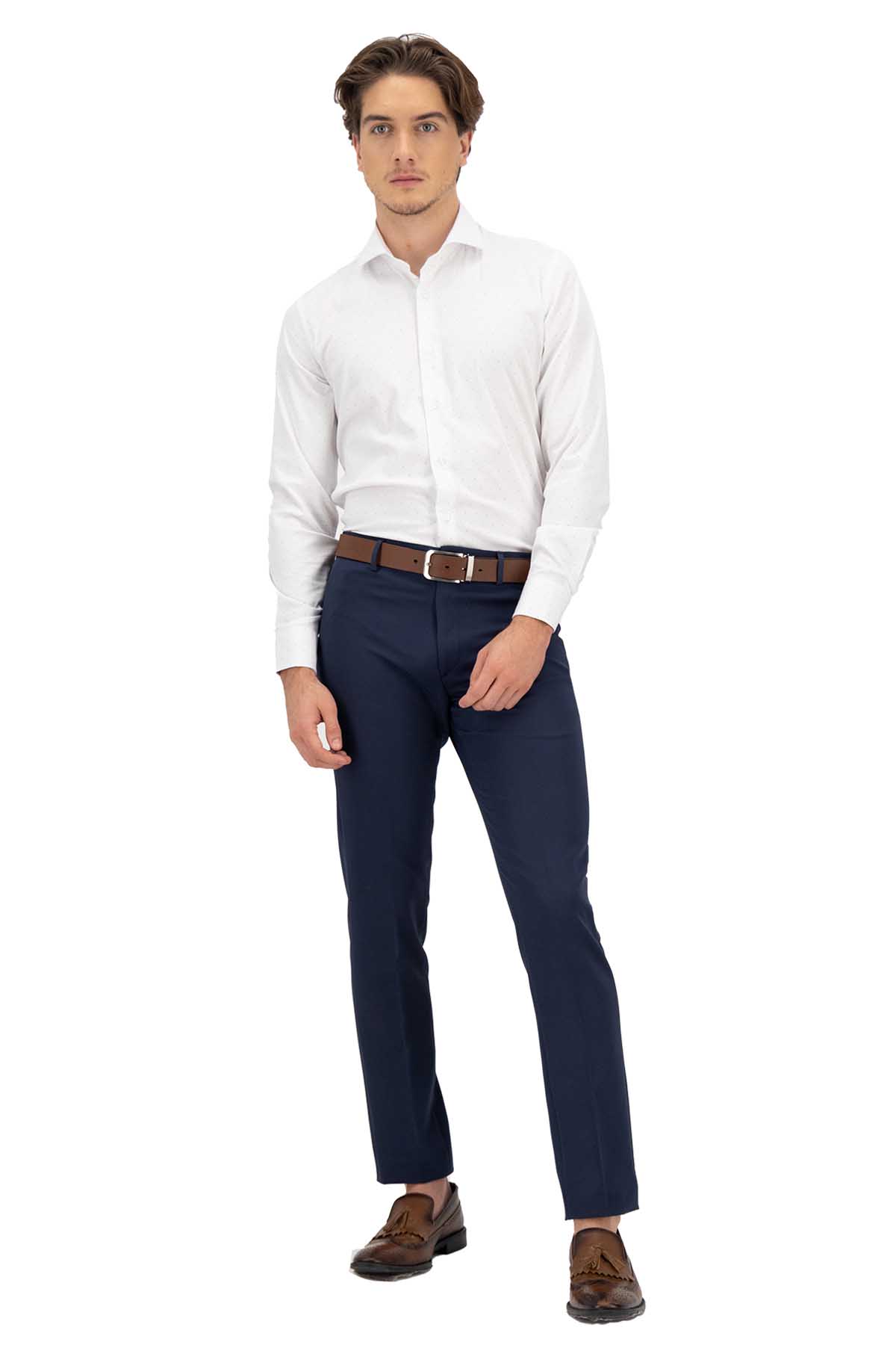 PANTALÓN VESTIR AZUL MARINO SLIM FIT LMENTAL image number 4