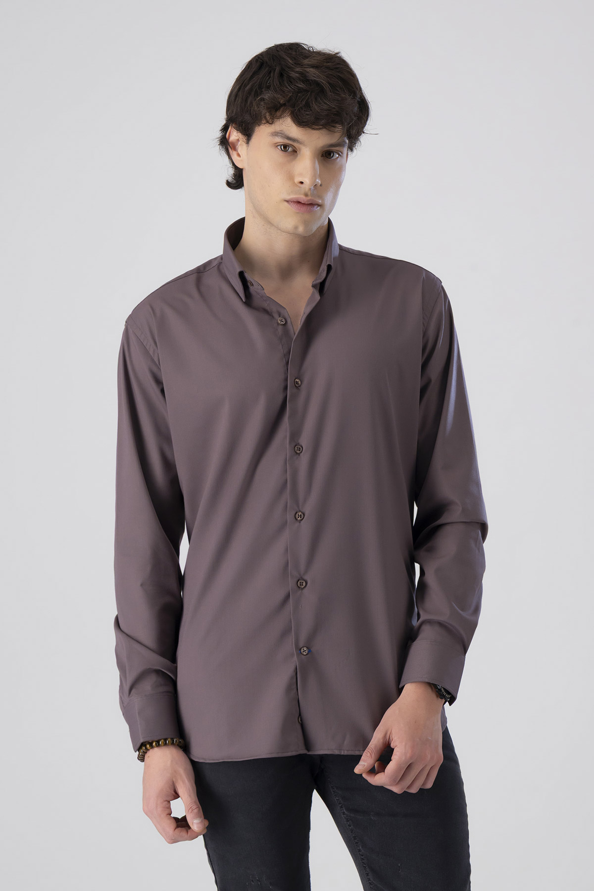 Camisa Formal Milk Touch Slim Fit Lmental