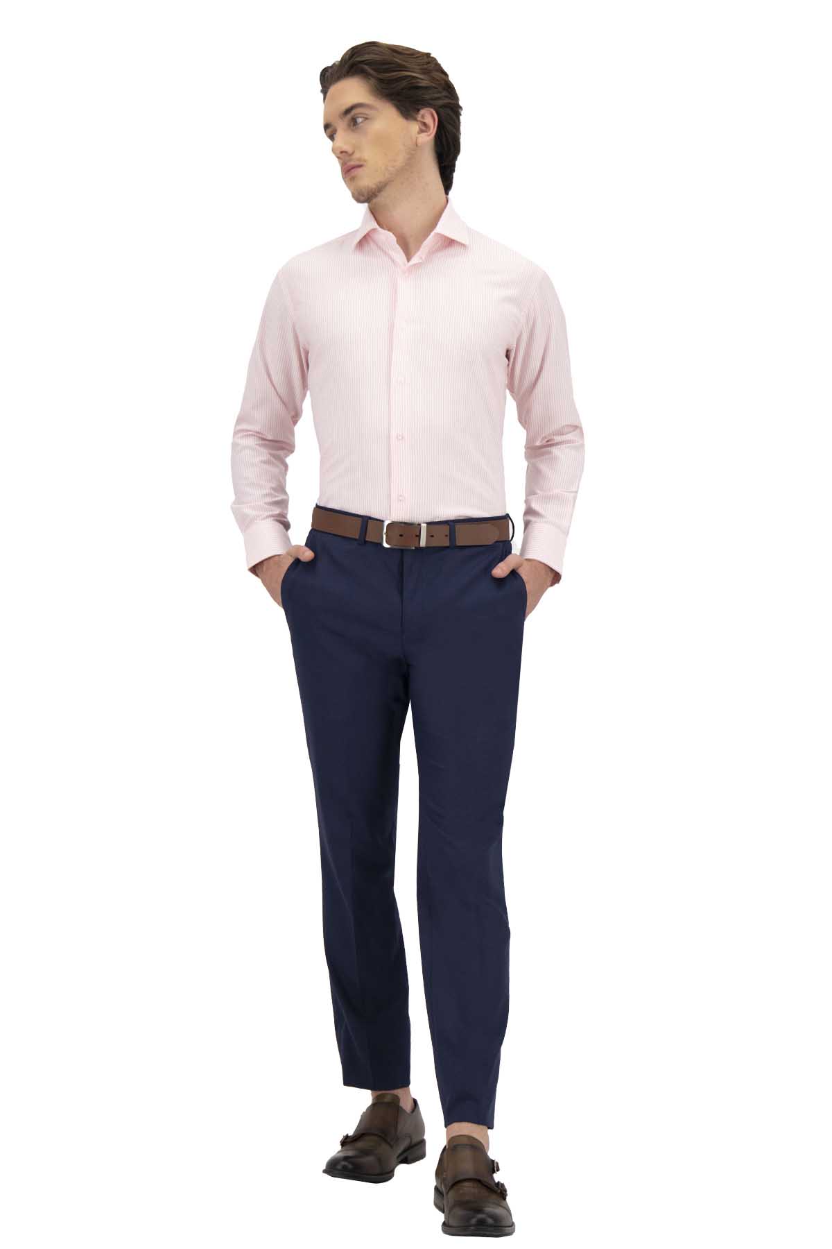 CAMISA VESTIR ROSA PASTEL CONTEMPORARY FIT LAMBERTI image number 4