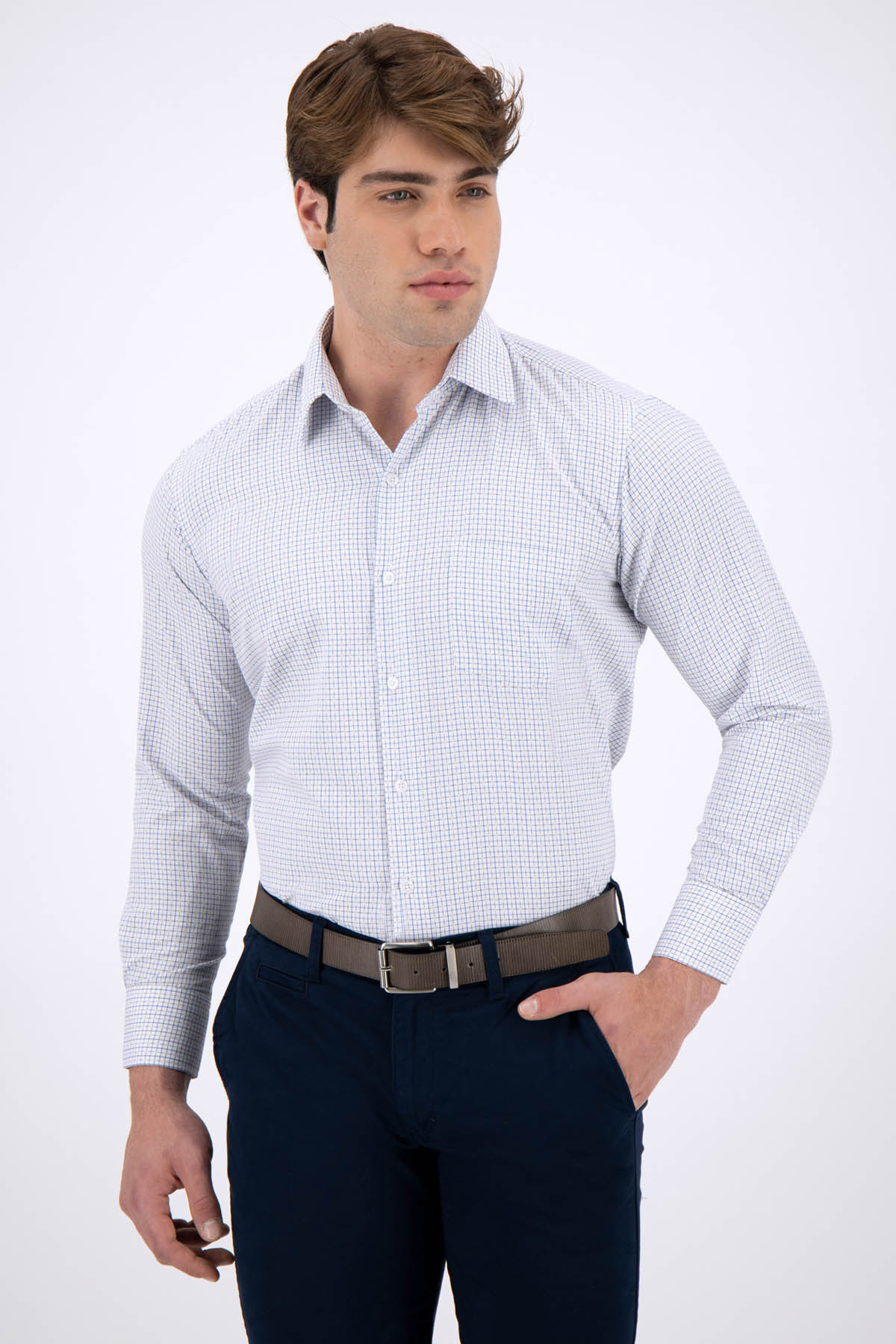 CAMISA VESTIR AZUL CONTEMPORARY FIT SONNETI UO image number null