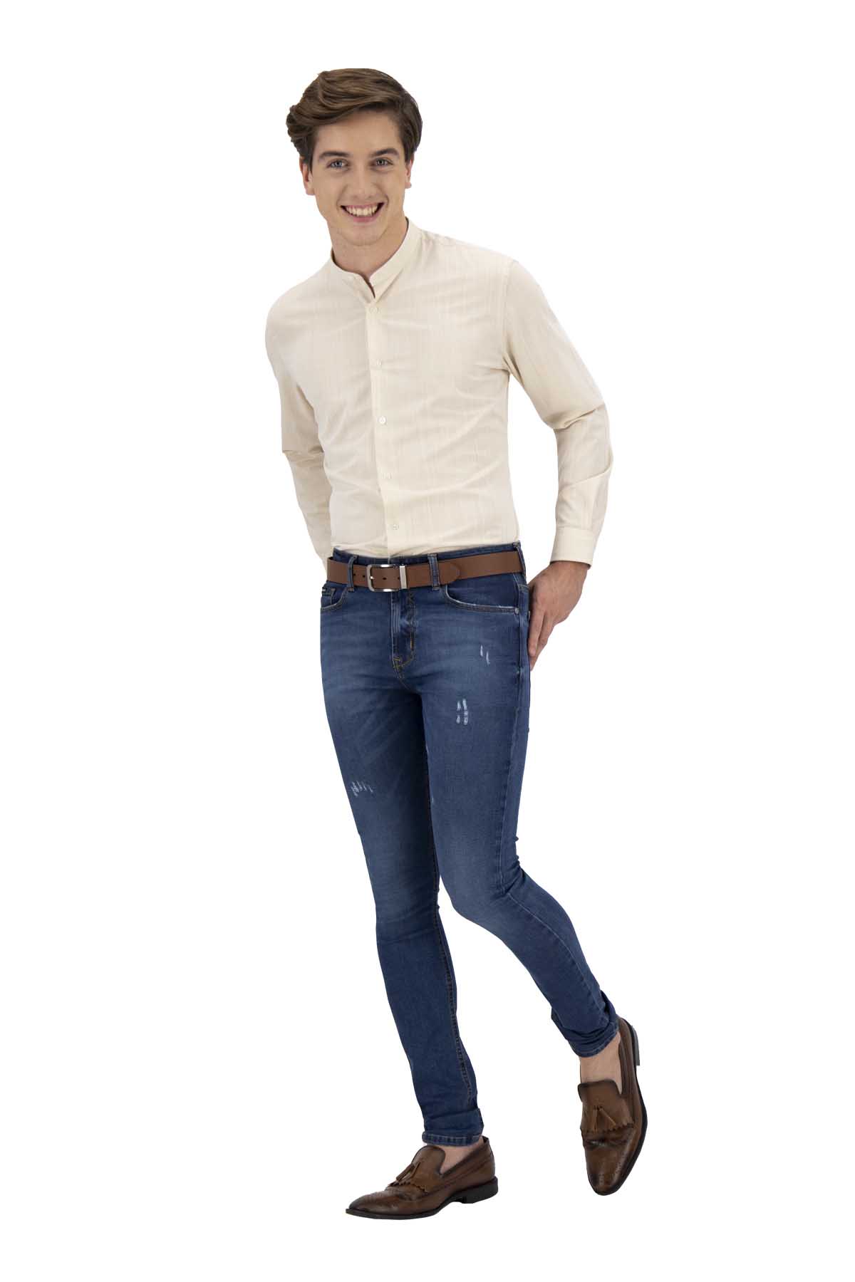 CAMISA CASUAL BEIGE SLIM FIT LMENTAL image number 4