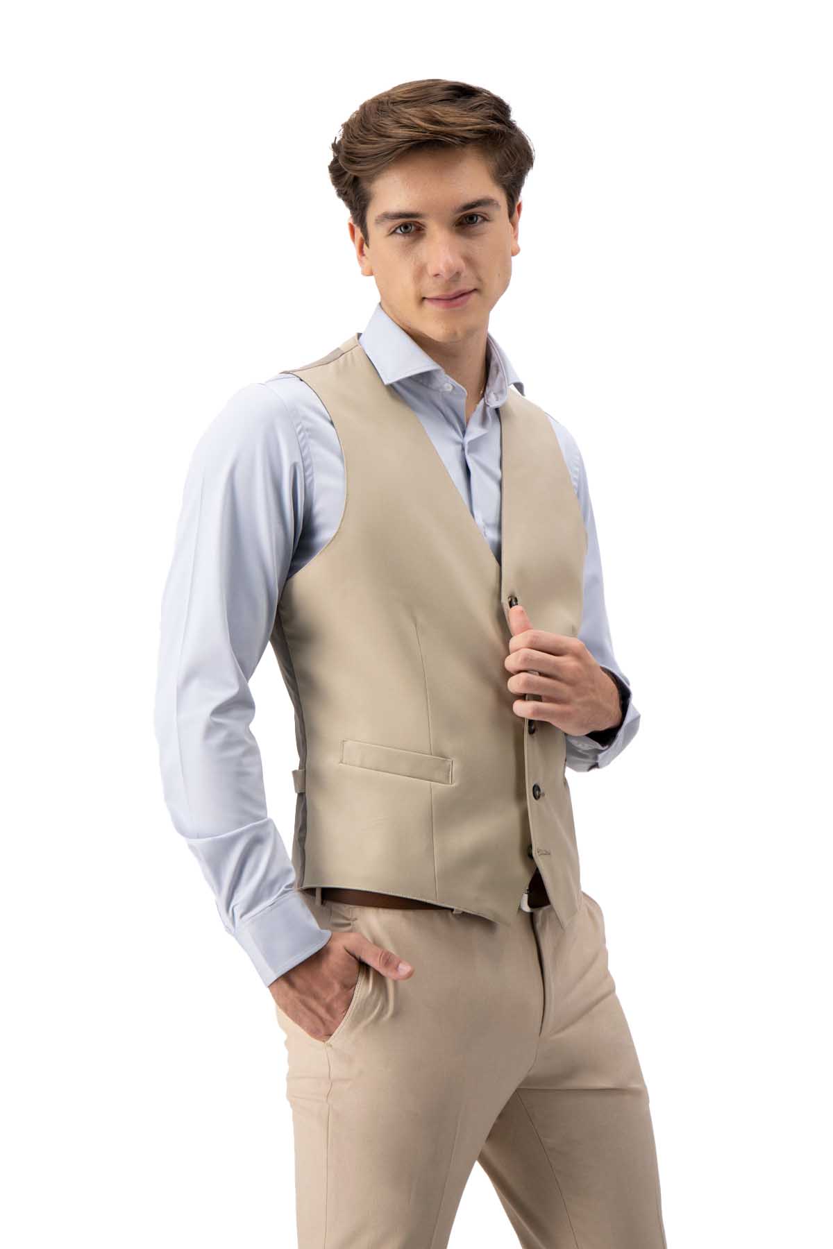 CHALECO VESTIR BEIGE SLIM FIT LMENTAL image number 2