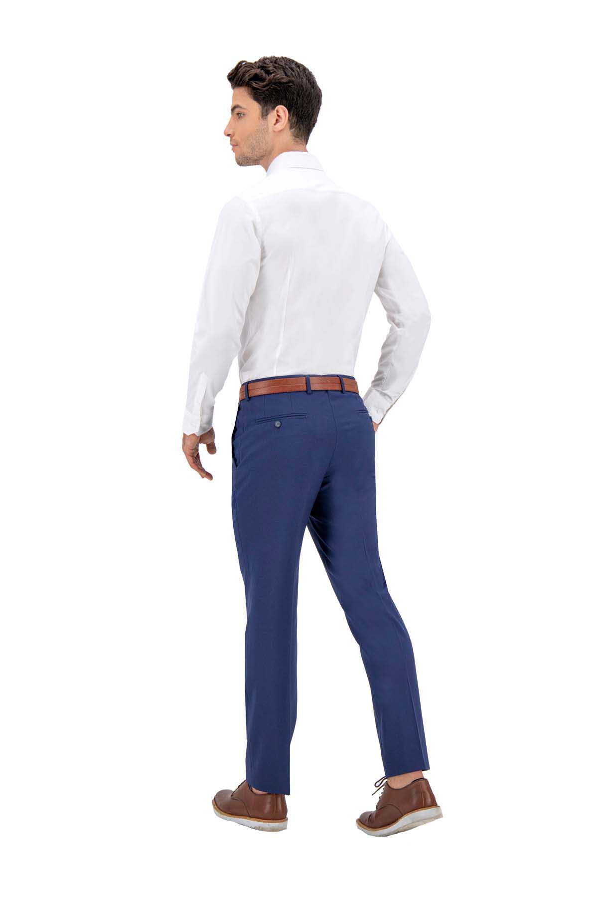 PANTALÓN VESTIR AZUL MODERN FIT LAMBERTI image number 4