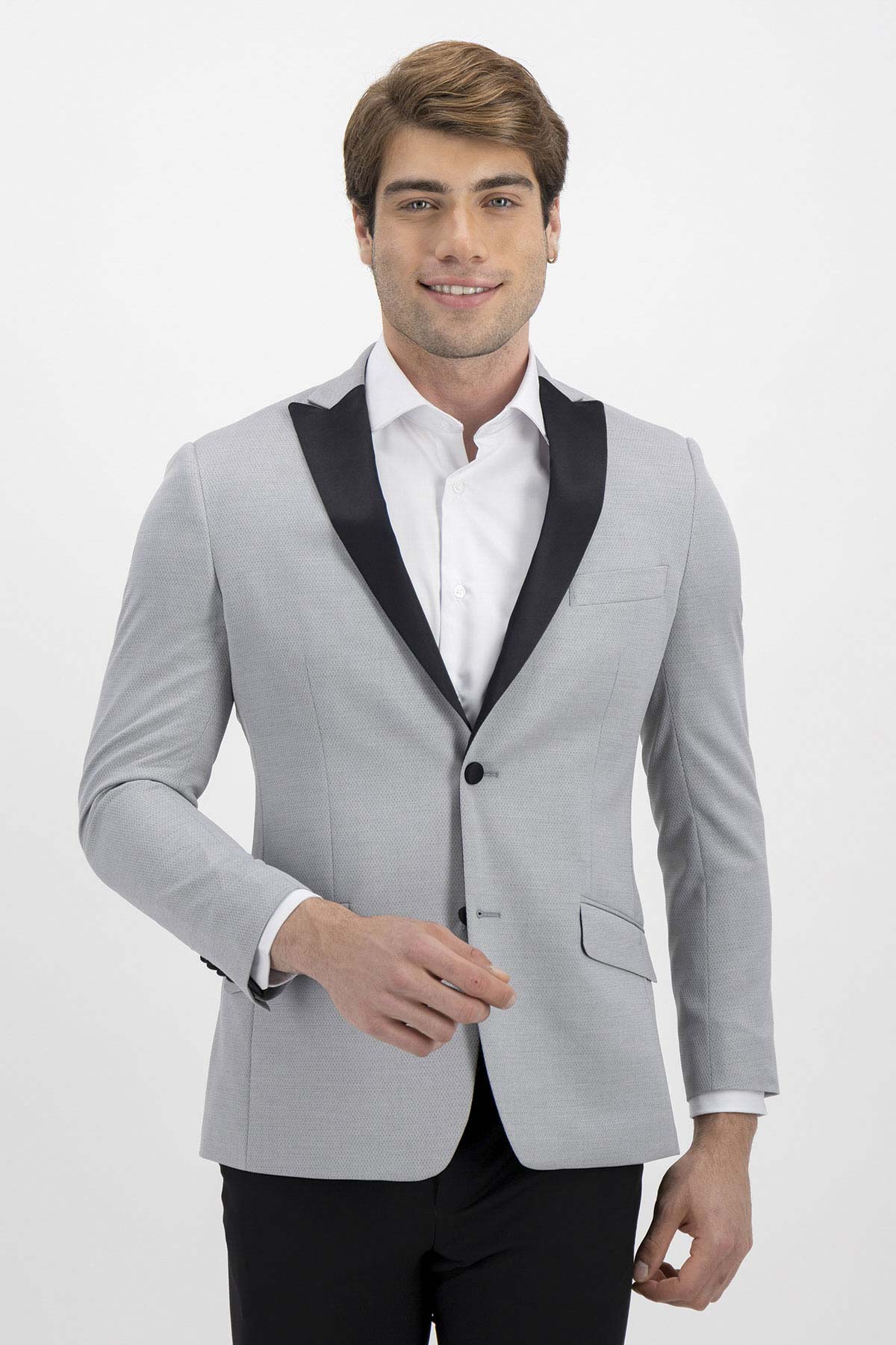 SACO SMOKING COLOR GRIS SLIM FIT LMENTAL image number 1