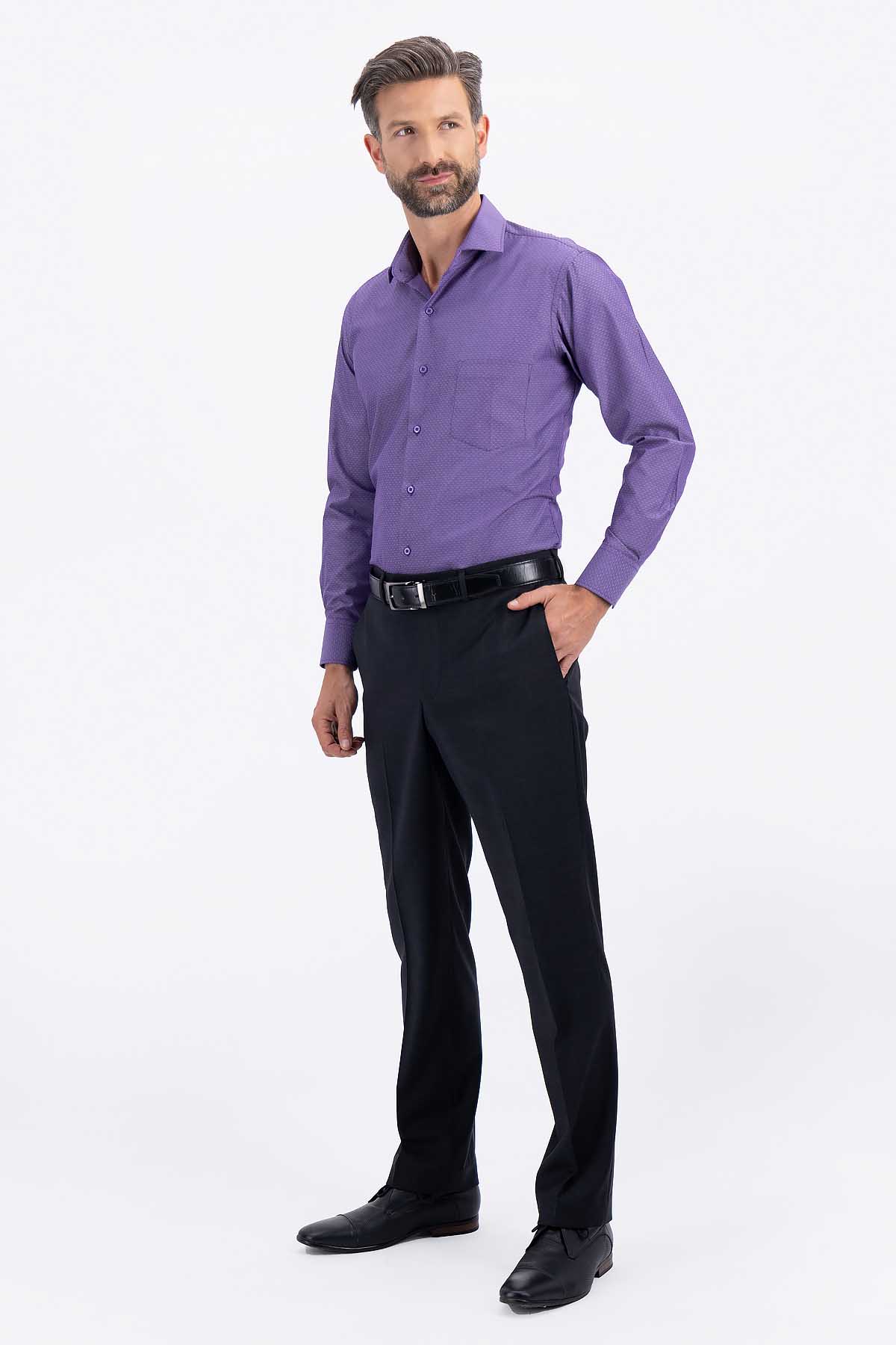 CAMISA VESTIR LILA CONTEMPORARY FIT SONNETI UO image number 4