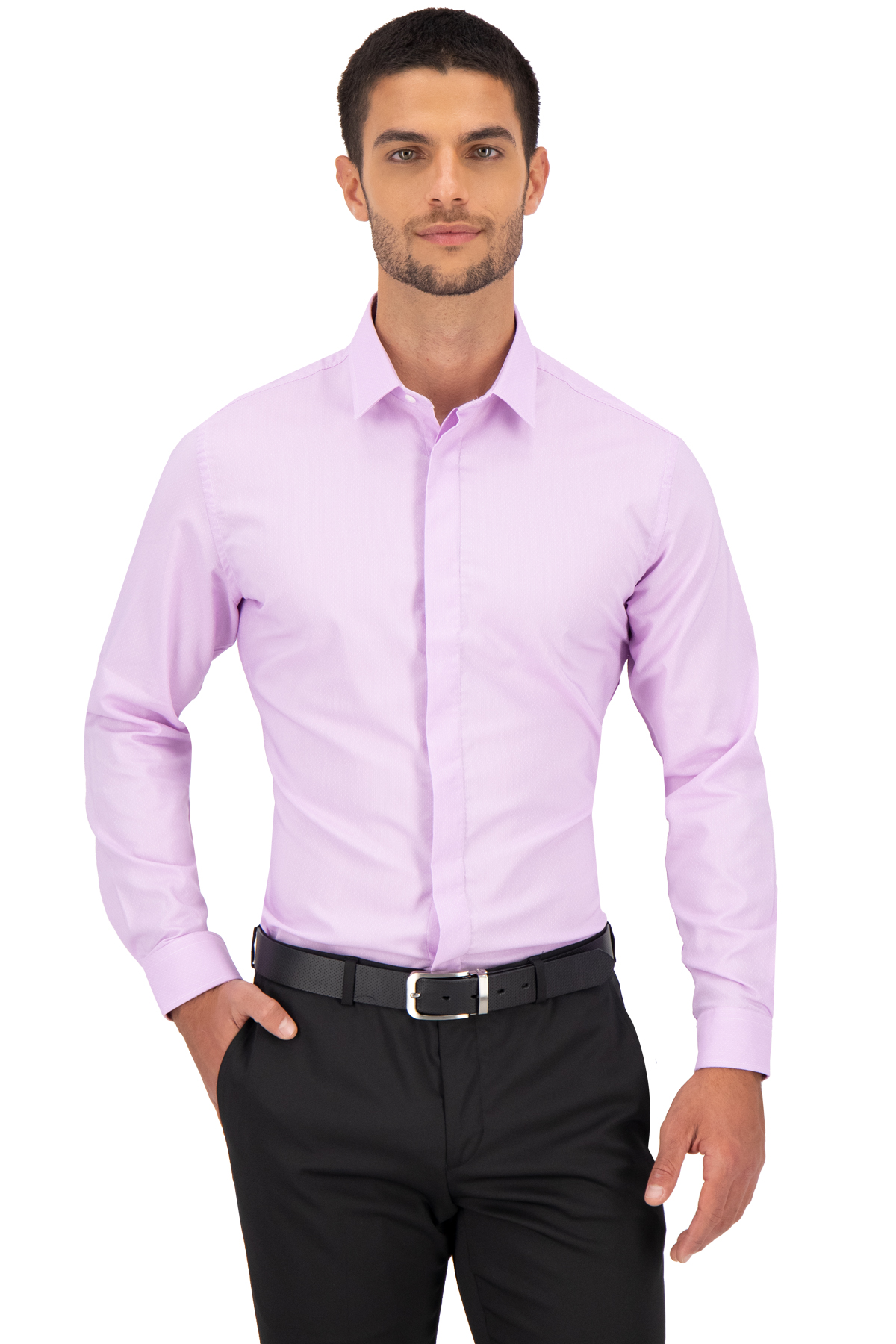CAMISA VESTIR LILA SLIM FIT LMENTAL image number 0