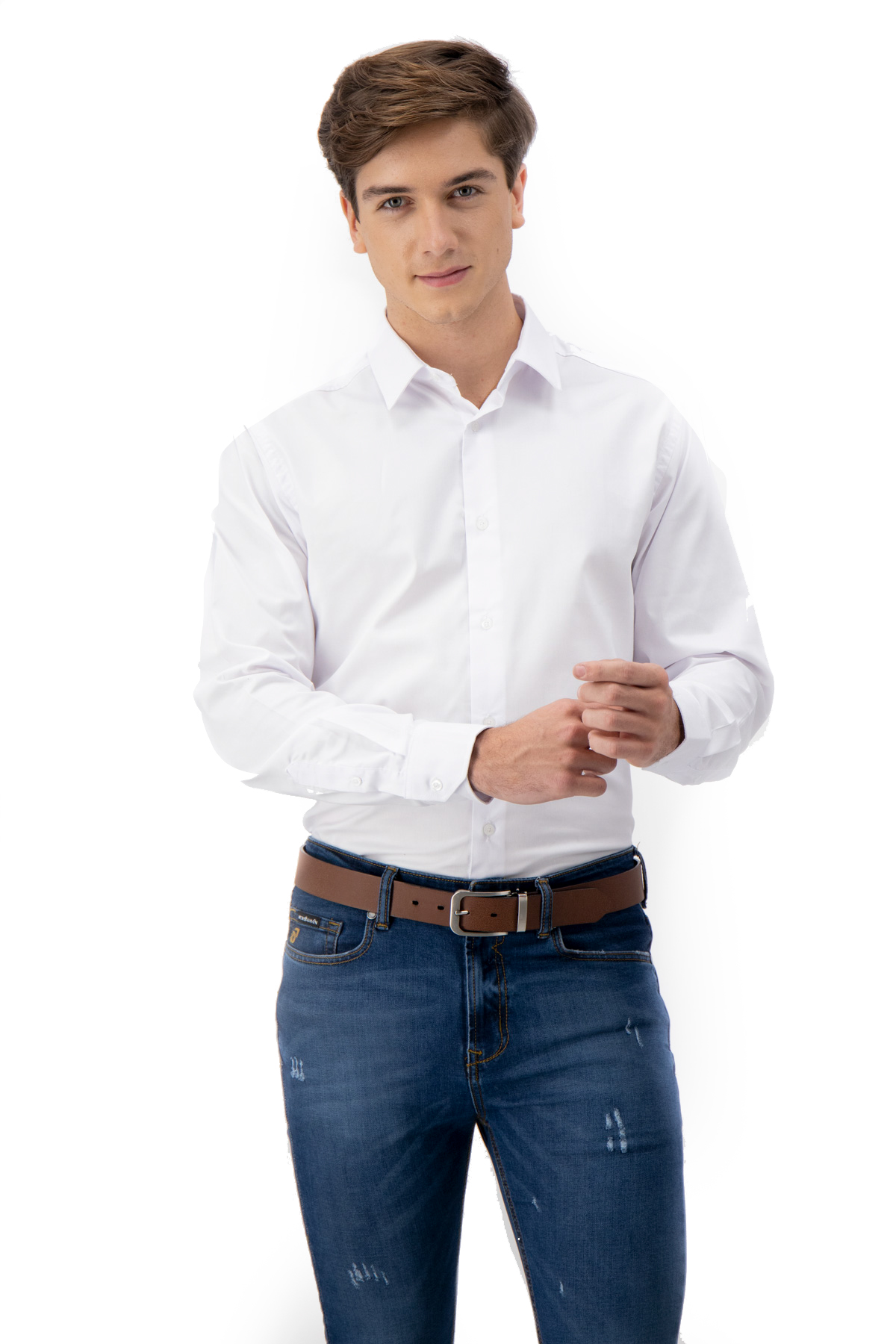 Camisa slim fit blanca hotsell