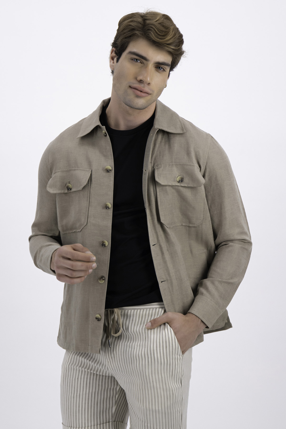 CAMISOLA BEIGE OBSCURO SLIM FIT LMENTAL