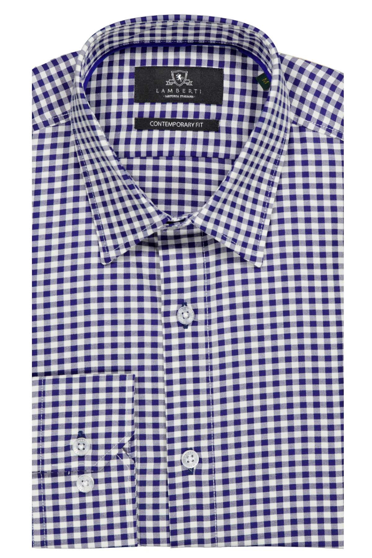 CAMISA CASUAL AZUL NAVY CONTEMPORARY FIT LAMBERTI image number 4