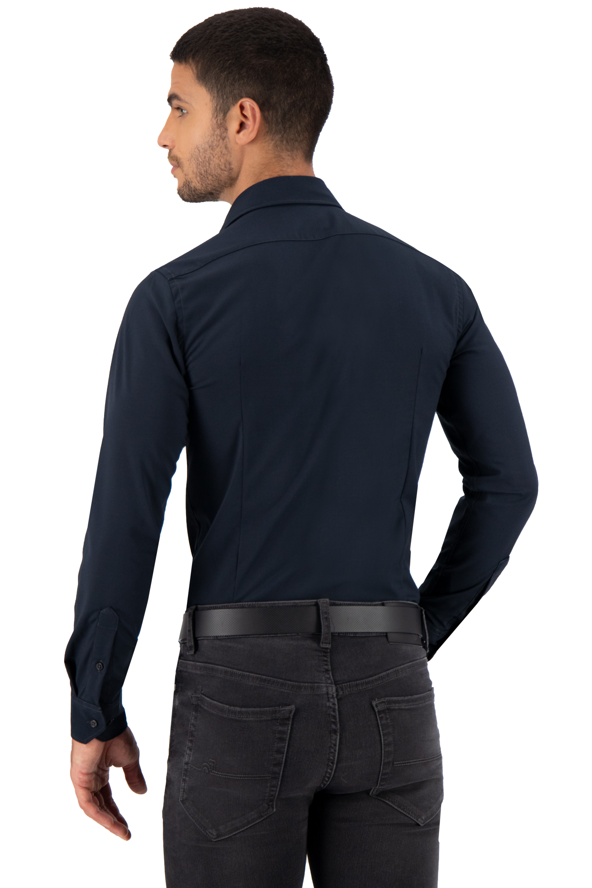 CAMISA VESTIR BAMBOO FIBER AZUL NAVY SKINNY FIT LMENTAL image number 2