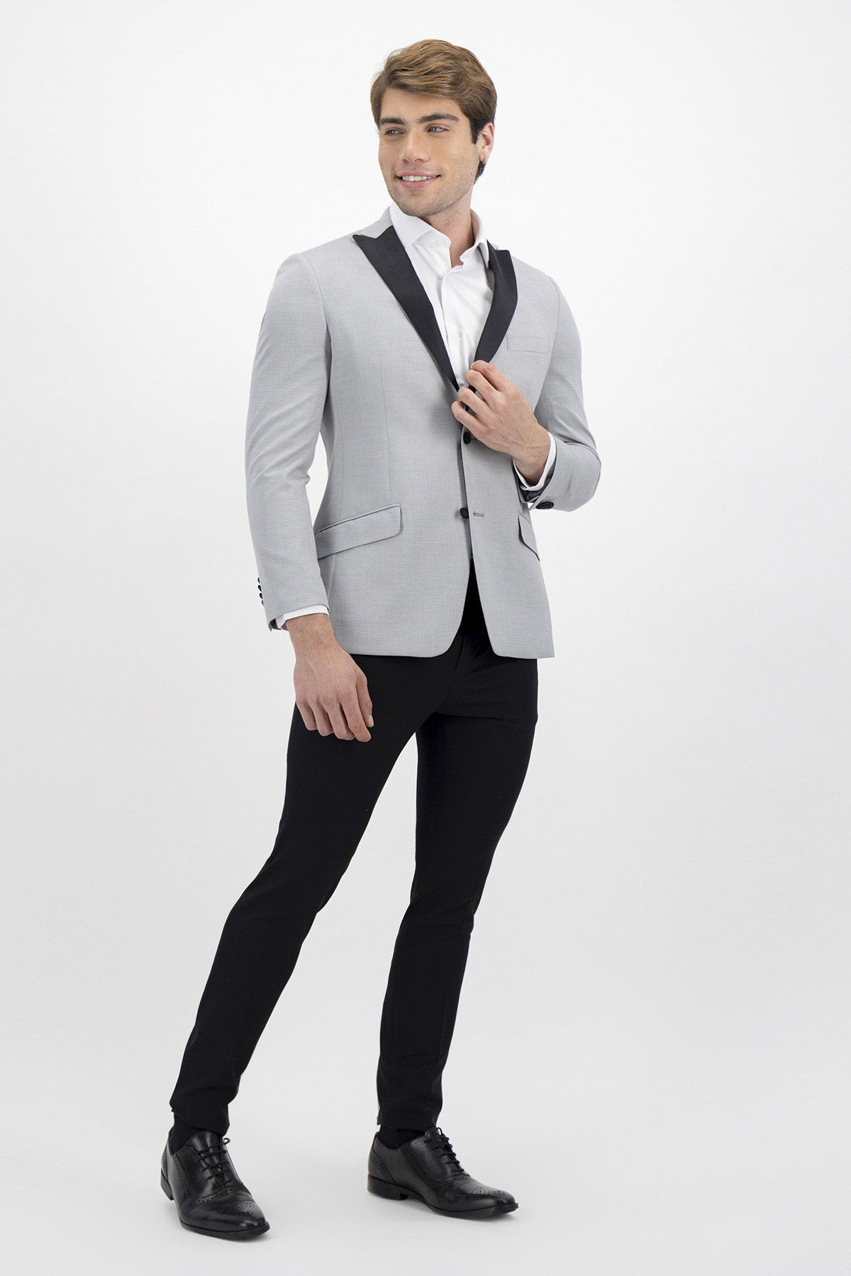 SACO SMOKING COLOR GRIS SLIM FIT LMENTAL image number 0