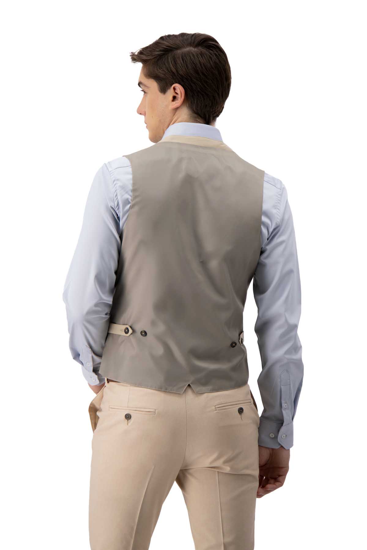 CHALECO VESTIR BEIGE SLIM FIT LMENTAL image number 3