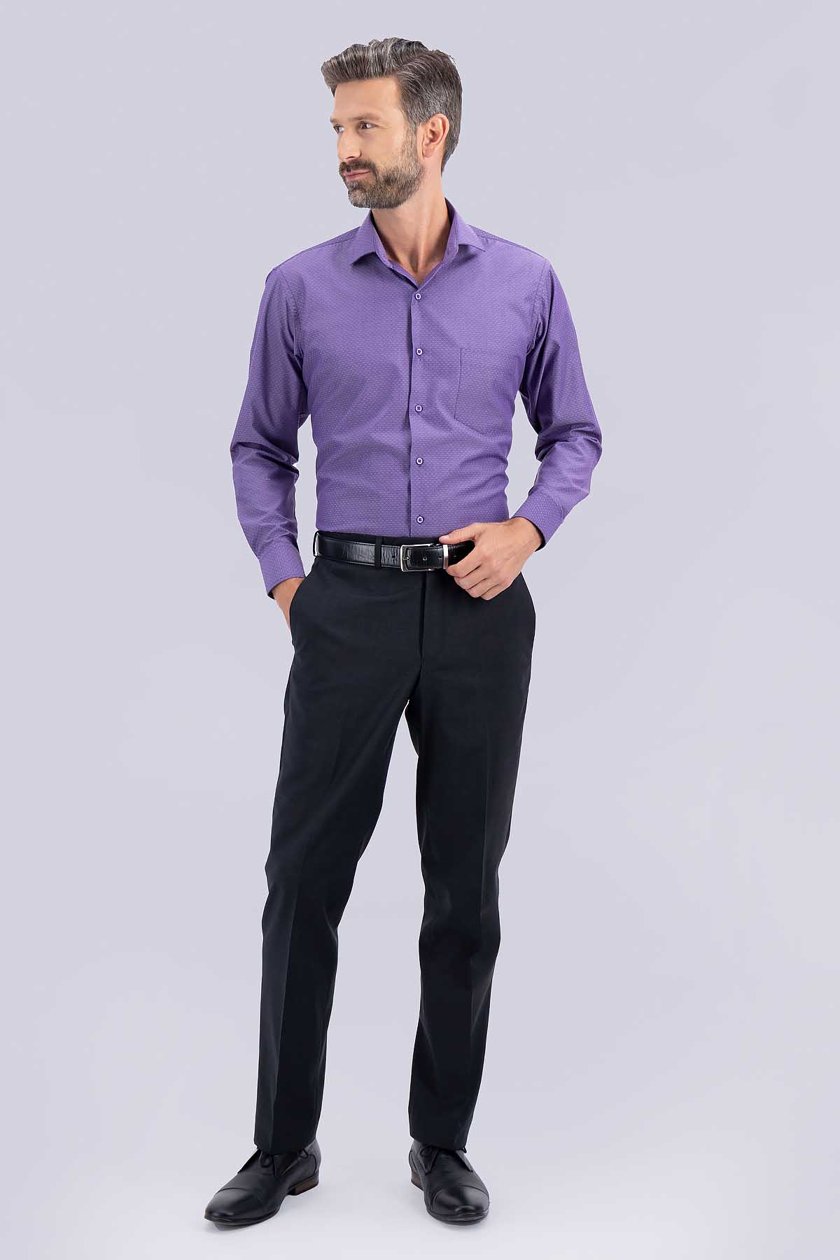 PANTALÓN GRIS OXFORD MODERN FIT LAMBERTI image number 0