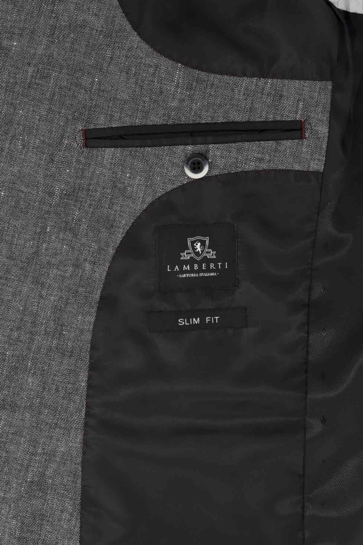 SACO CRUZADO LINEN SLIM FIT LAMBERTI image number 4
