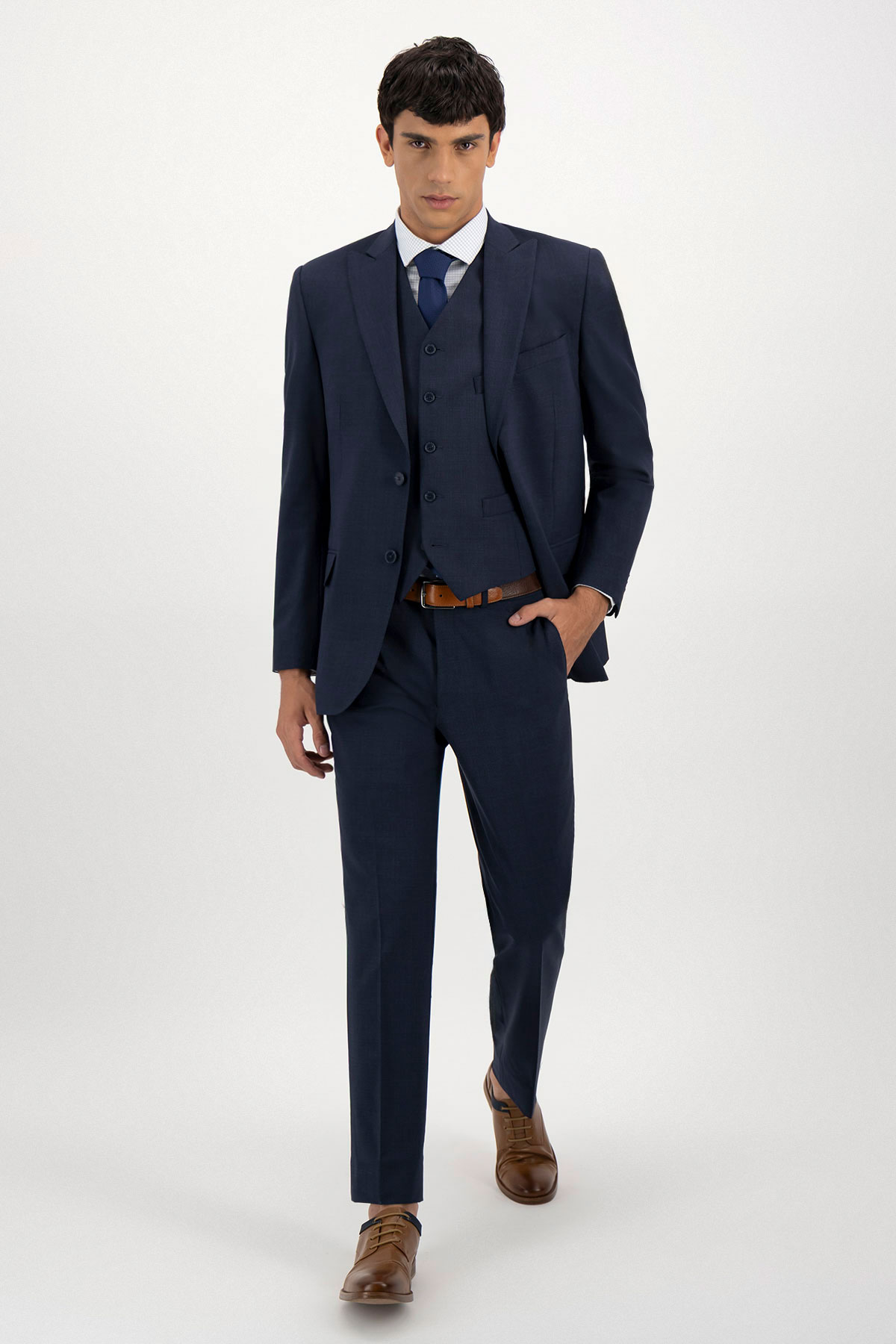 Traje Trio Contemporary Fit Fresco Di Lana Lamberti