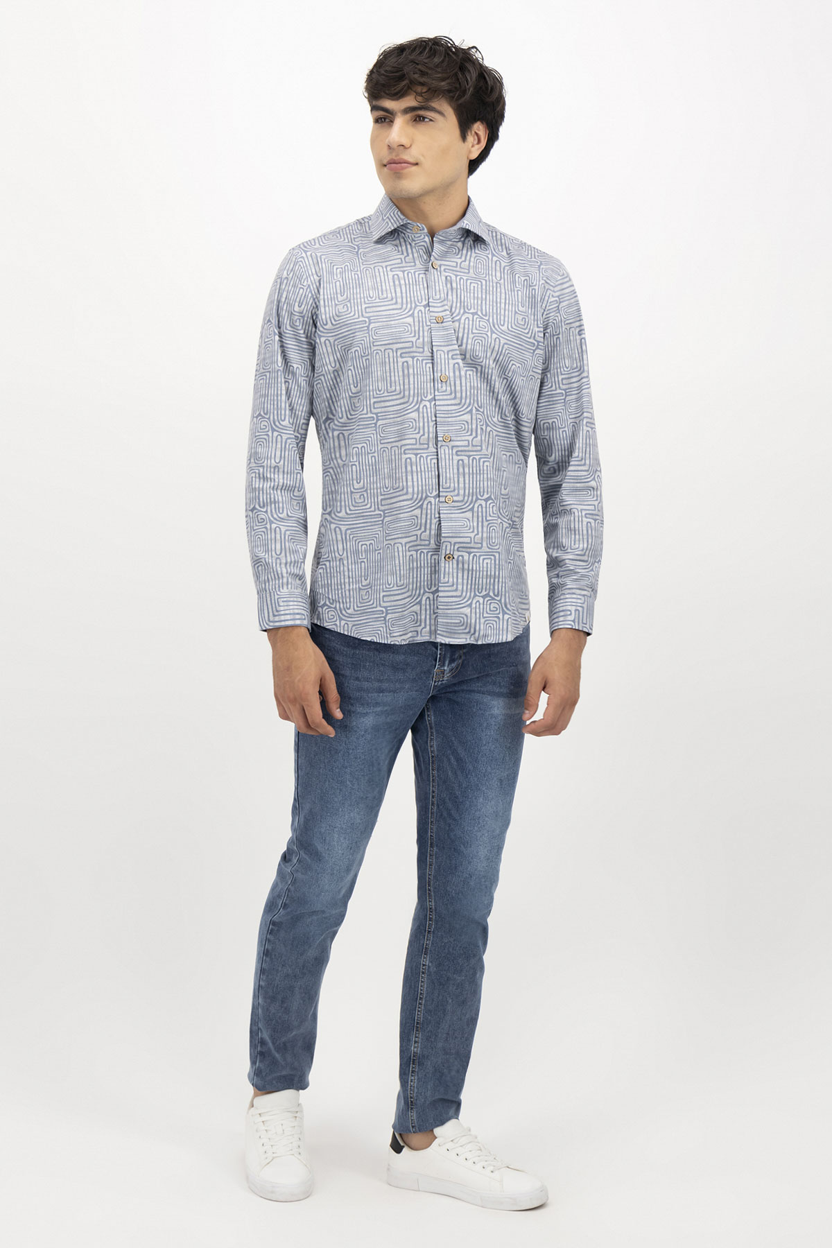 CAMISA CASUAL TLAOLLI SLIM FIT MENS FASHION image number 3