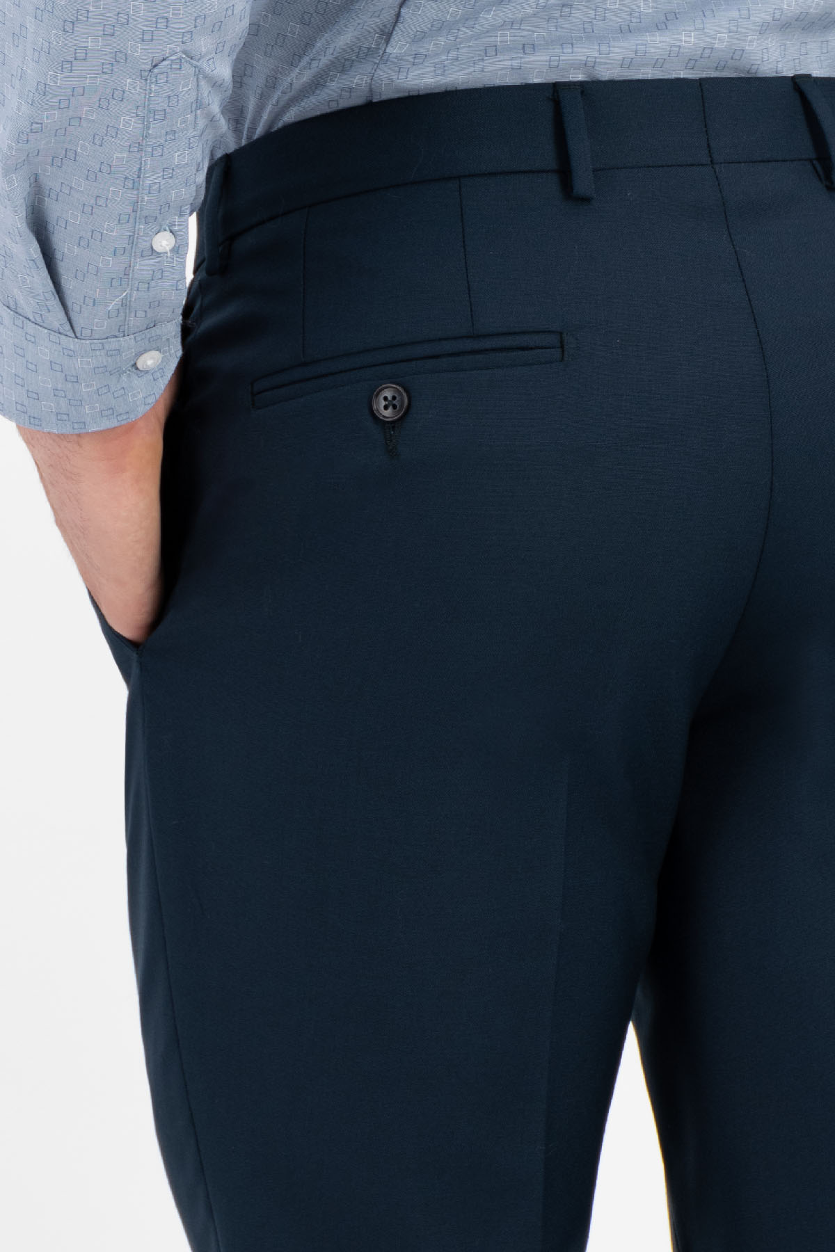 PANTALÓN VESTIR VERDE MILITAR MODERN FIT LAMBERTI image number 3