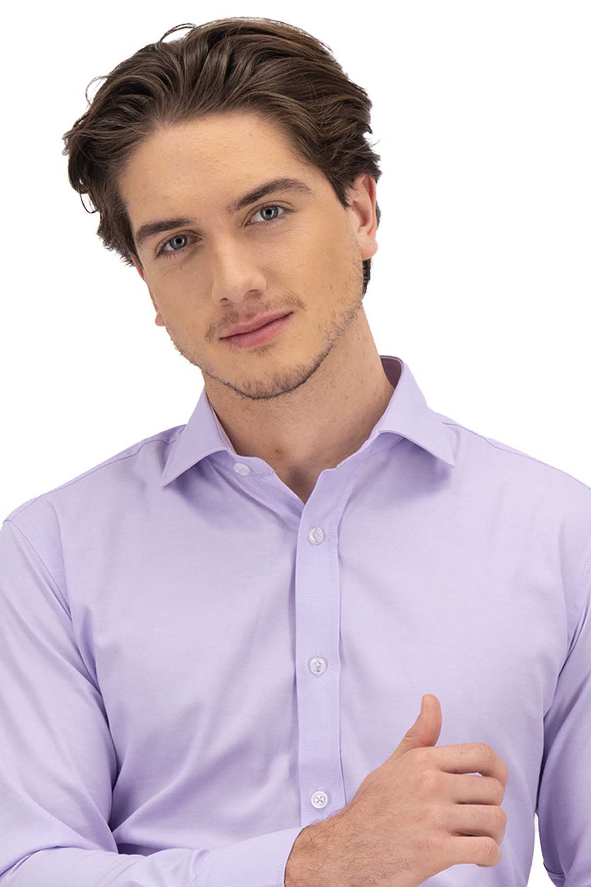 CAMISA VESTIR LILA CONTEMPORARY FIT LAMBERTI image number 1