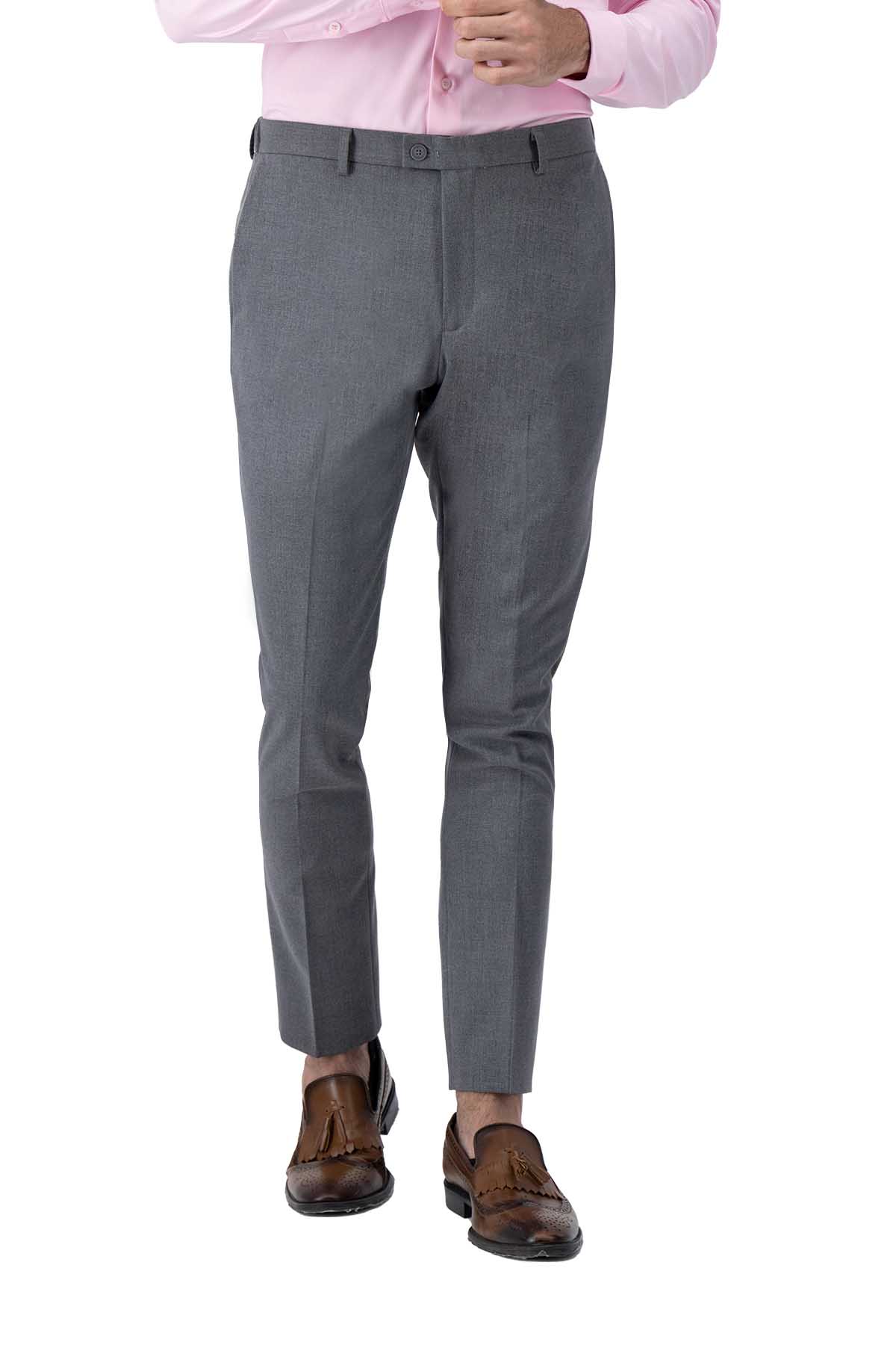 Pantalón De Vestir Formal | Gris |Slim-Fit