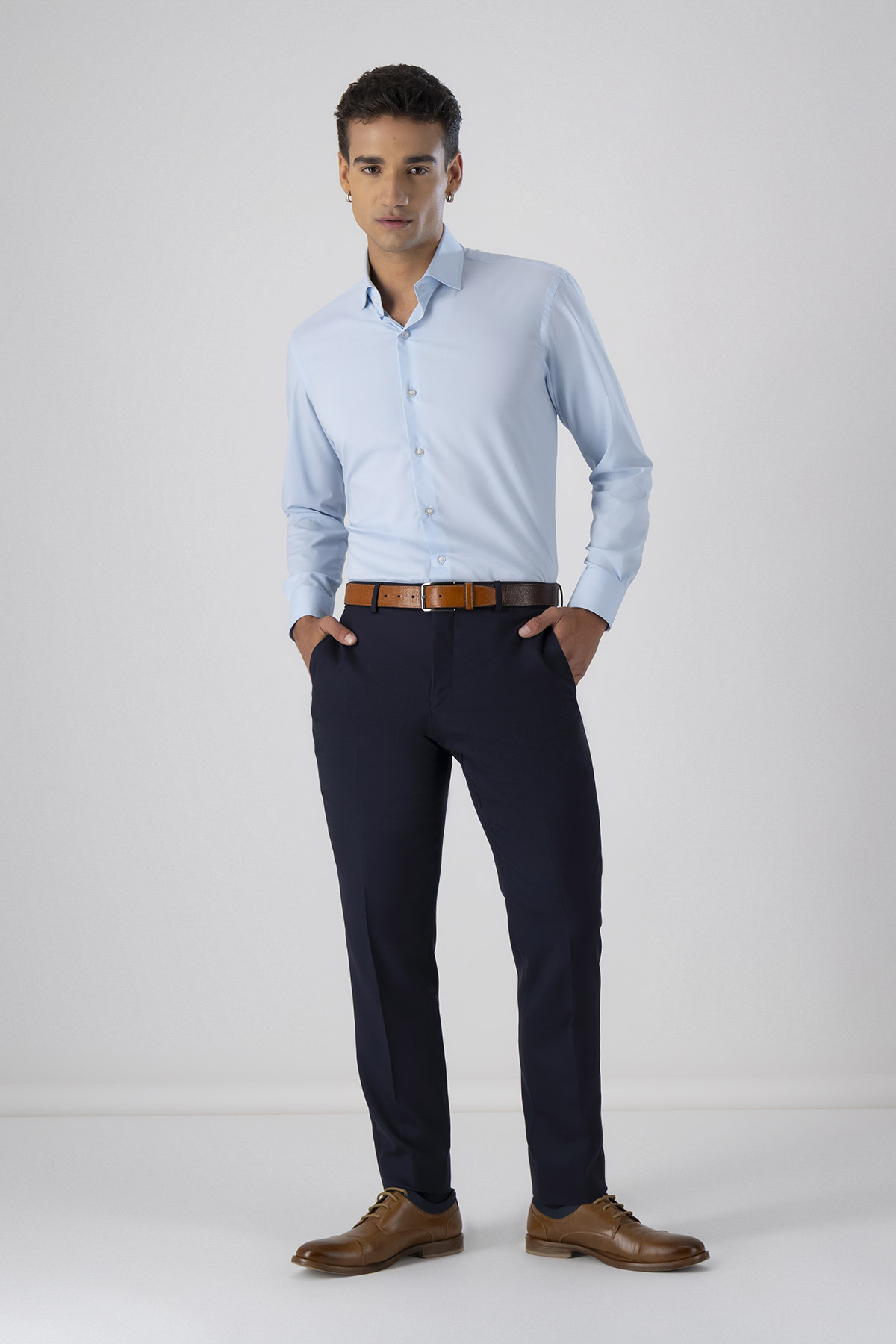 Pantalón Fresco Di Lana Slim Fit Lamberti Pantalón Fresco Di Lana Slim Fit Lamberti