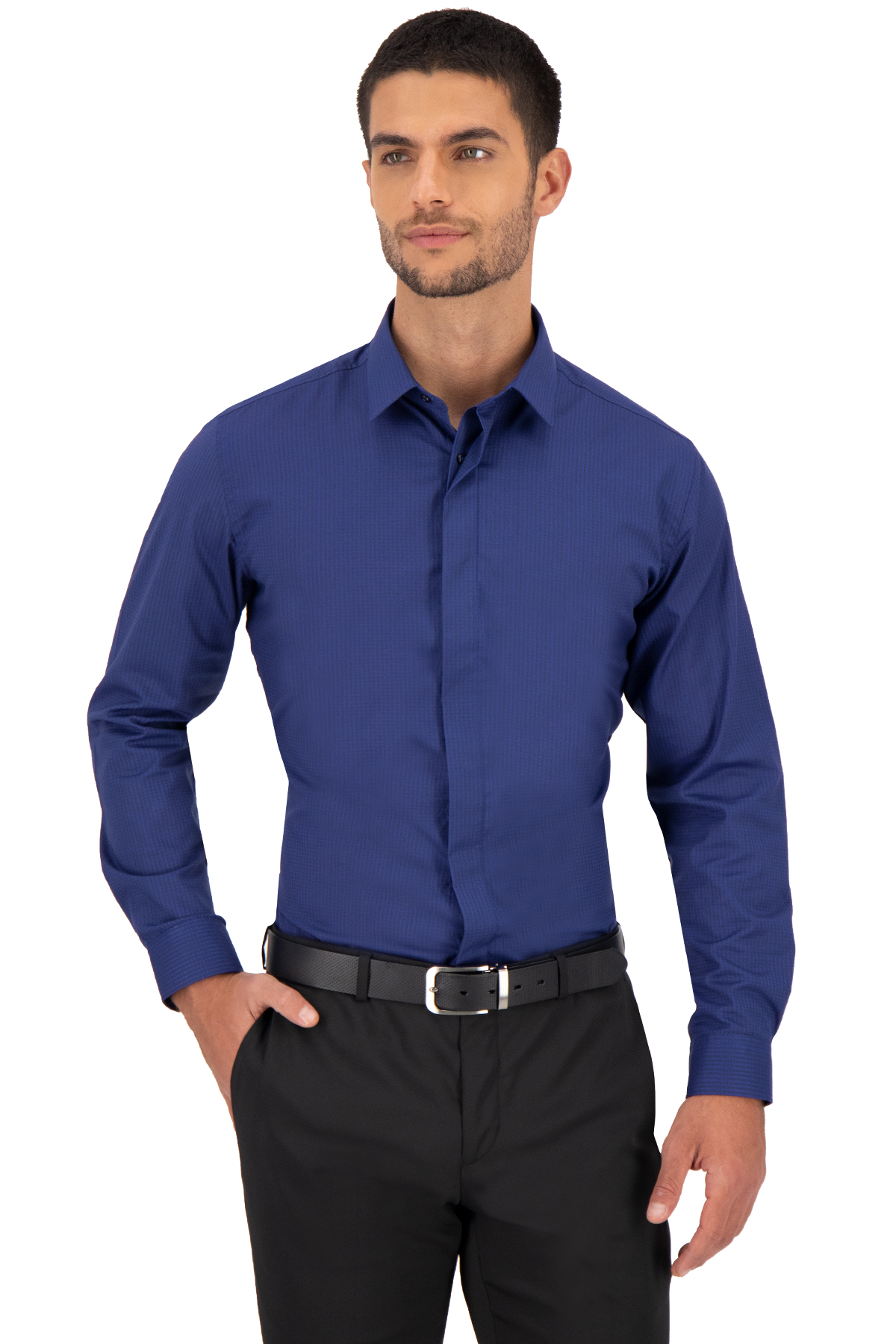 CAMISA VESTIR AZUL MARINO SLIM FIT LMENTAL image number 0