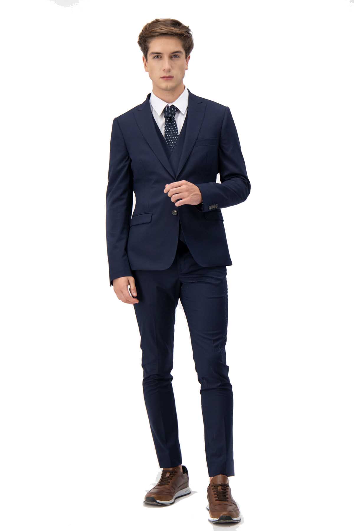 SACO VESTIR AZUL MARINO SKINNY FIT LMENTAL image number 3