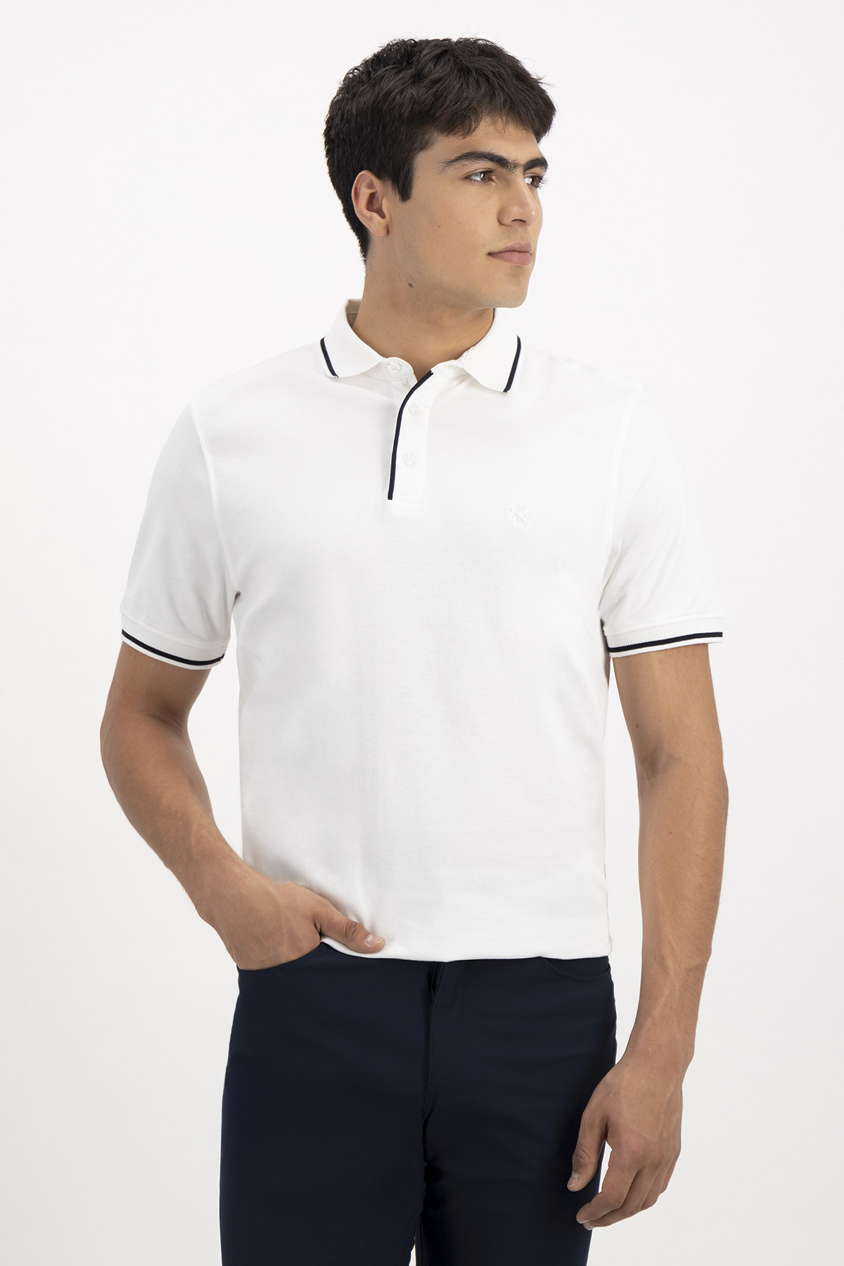 PLAYERA TIPO POLO PREMIUM COTTON CONTEMPORARY FIT LAMBERTI image number 0