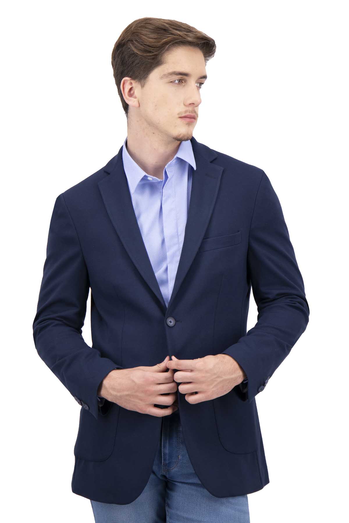 SACO SPORT AZUL SLIM FIT LMENTAL image number 0