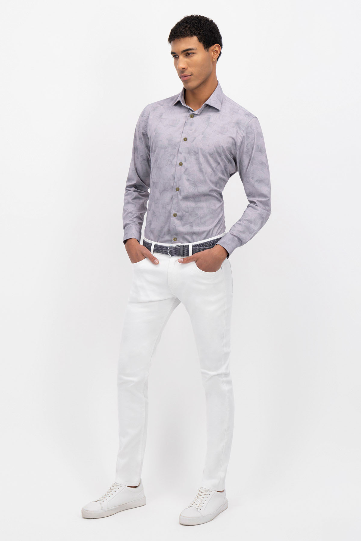 CAMISA CASUAL TLAOLLI SLIM FIT MENS FASHION image number 2