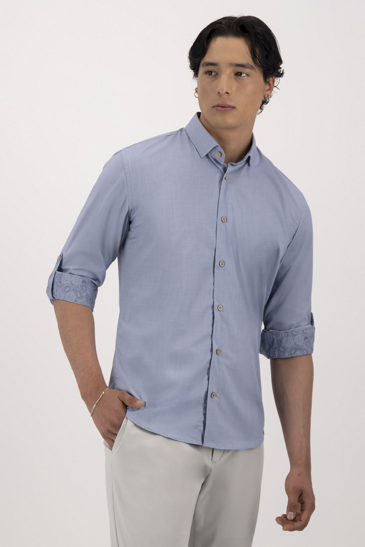 Camisa Casual Tlaolli Slim Fit